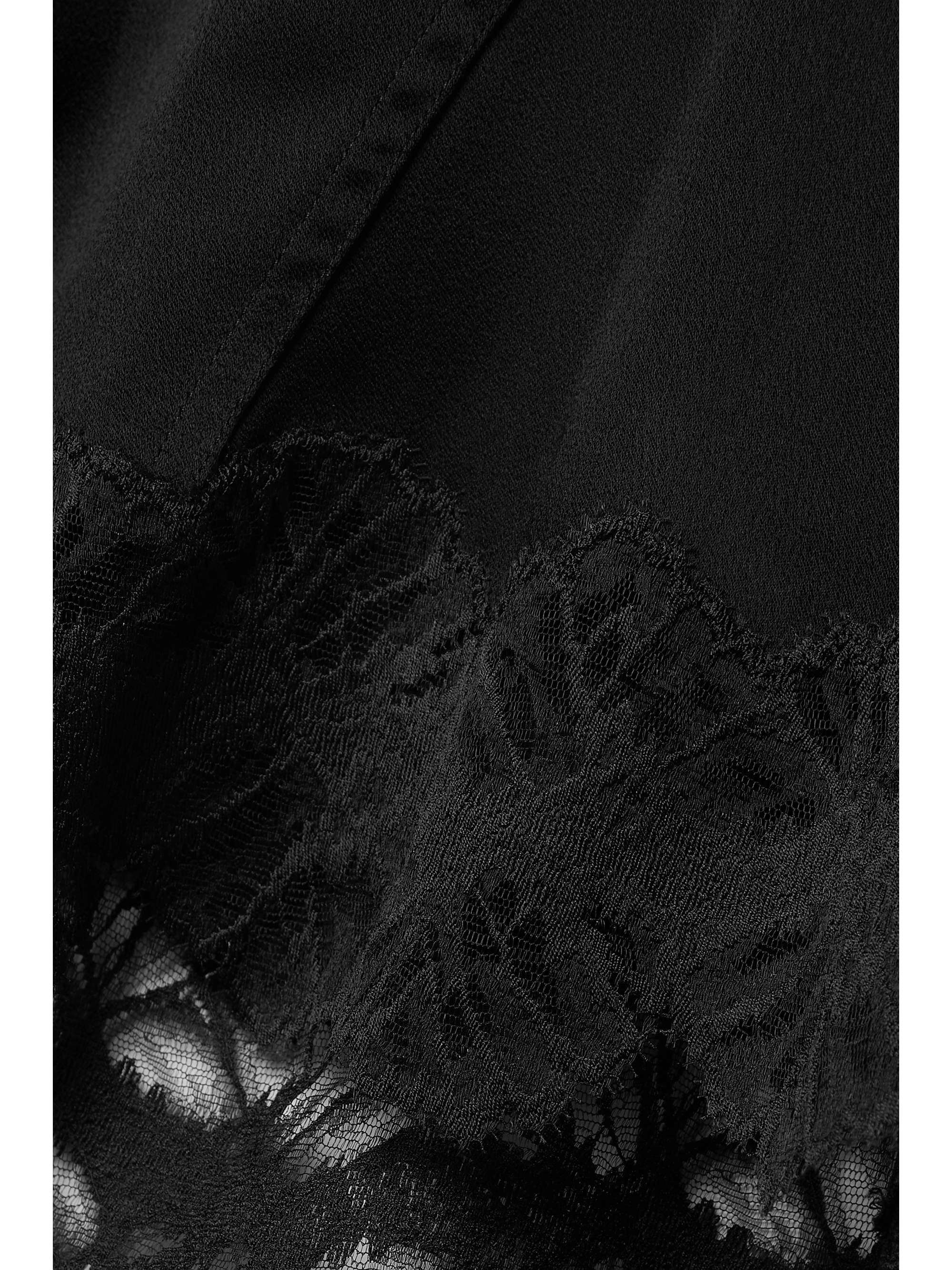 STELLA MCCARTNEY Pussybow lacetrimmed satin blouse NETAPORTER