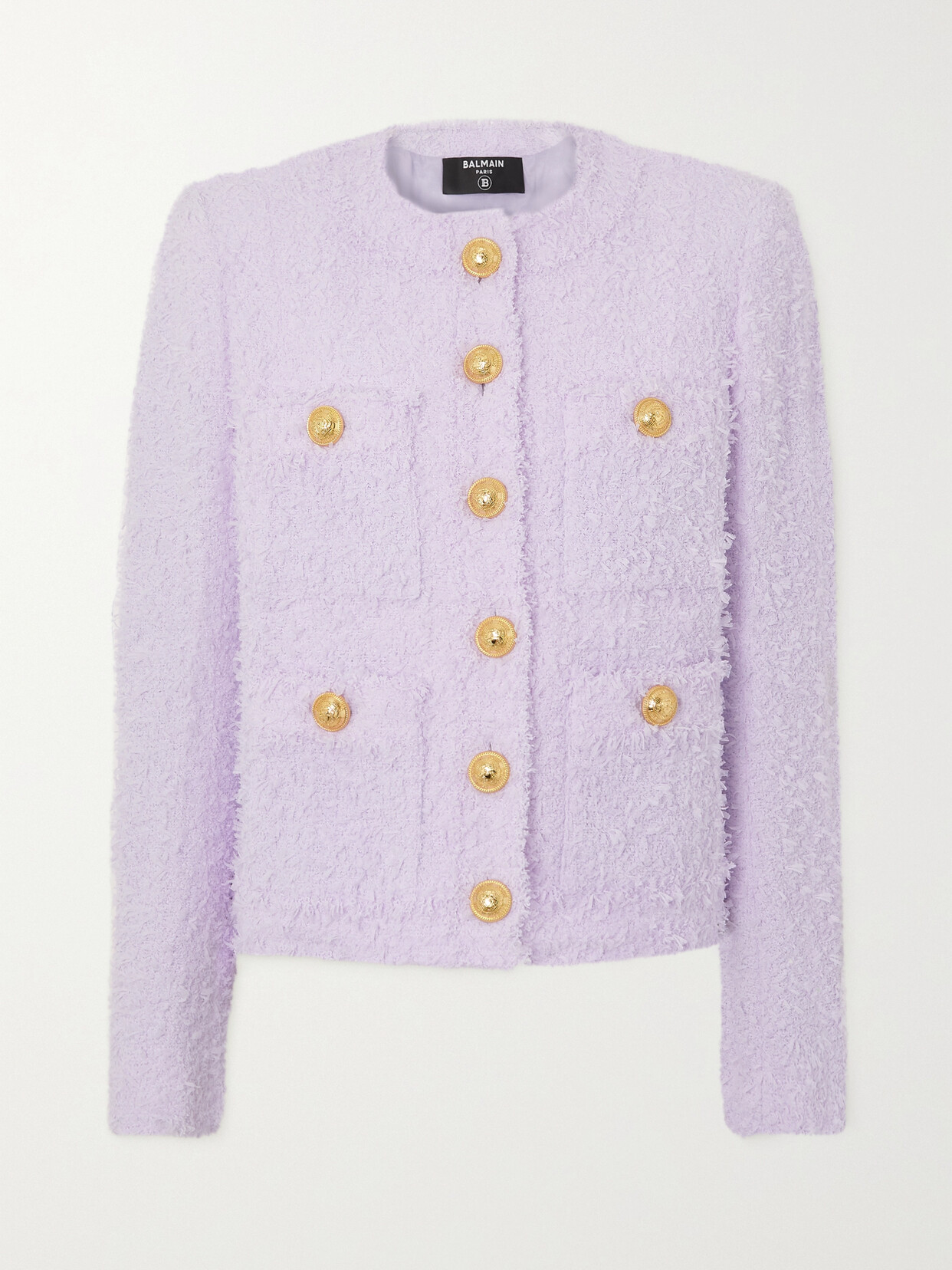 Balmain - Bouclé-tweed Jacket - Purple