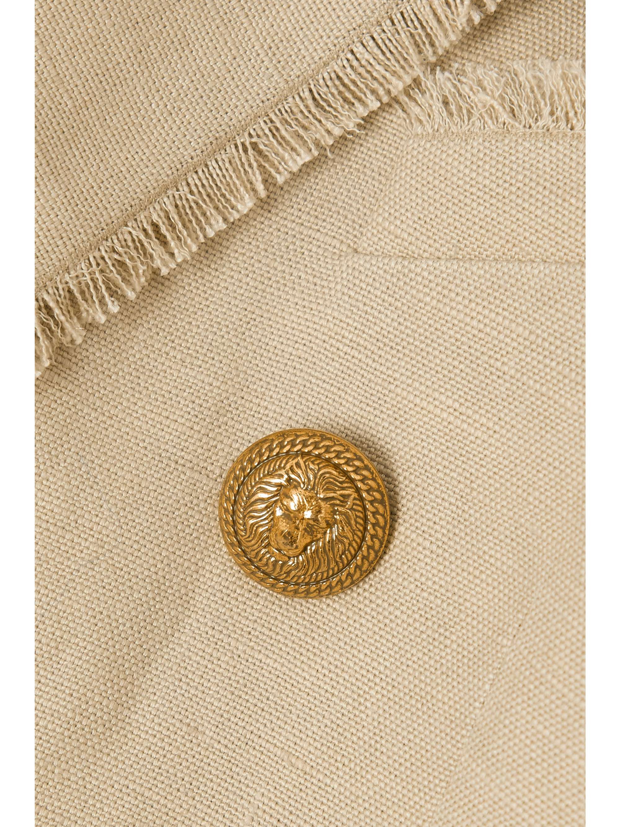 BALMAIN Doublebreasted linen and hempblend blazer NETAPORTER