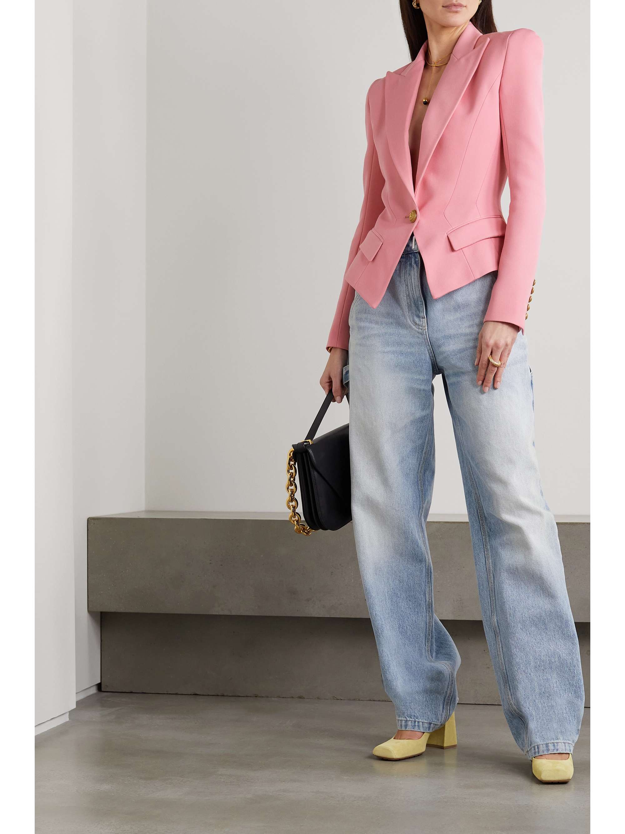 BALMAIN Wool-piqué blazer