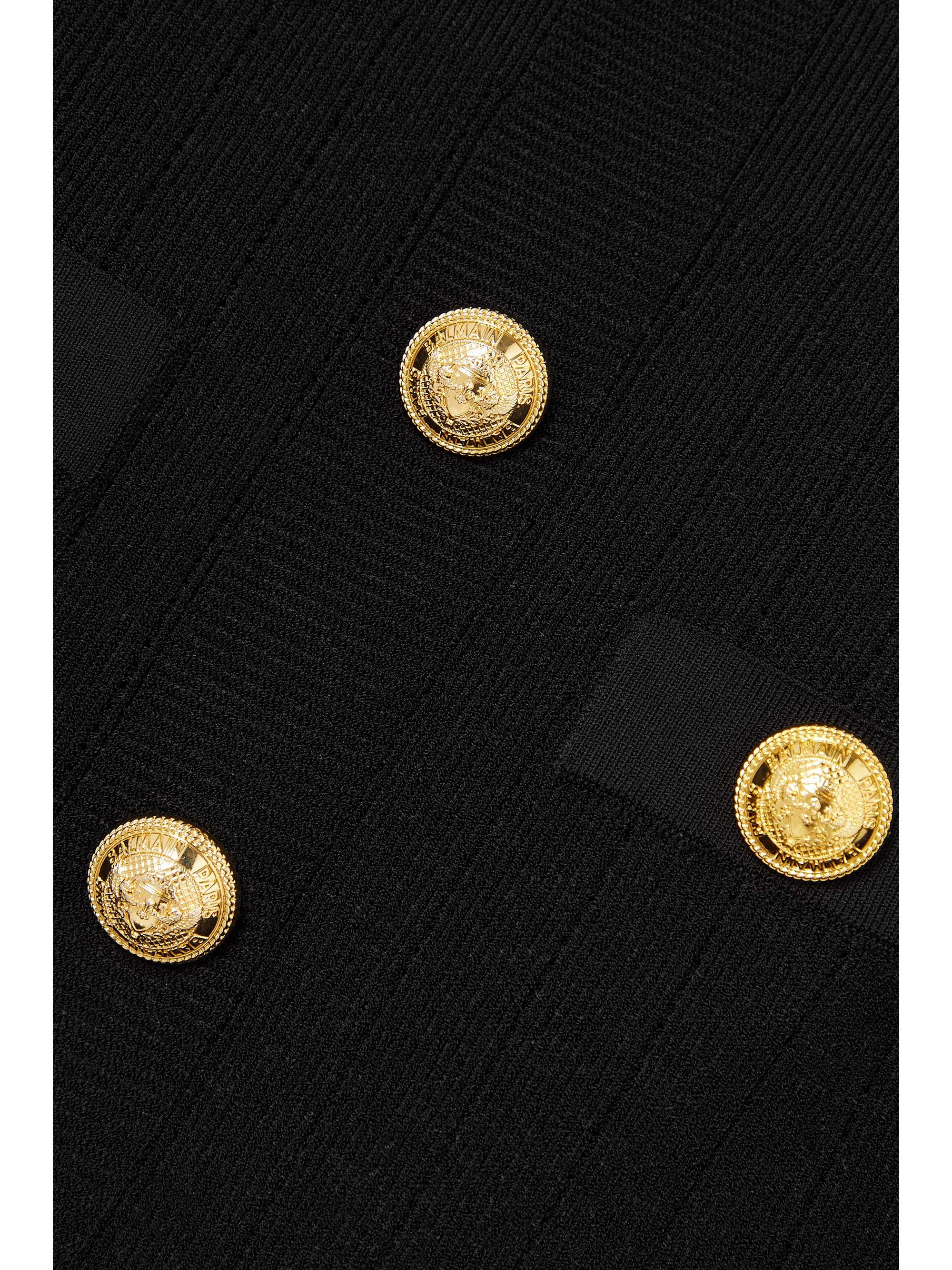 BALMAIN ニット オフショルダー ミニワンピース ボタン付き