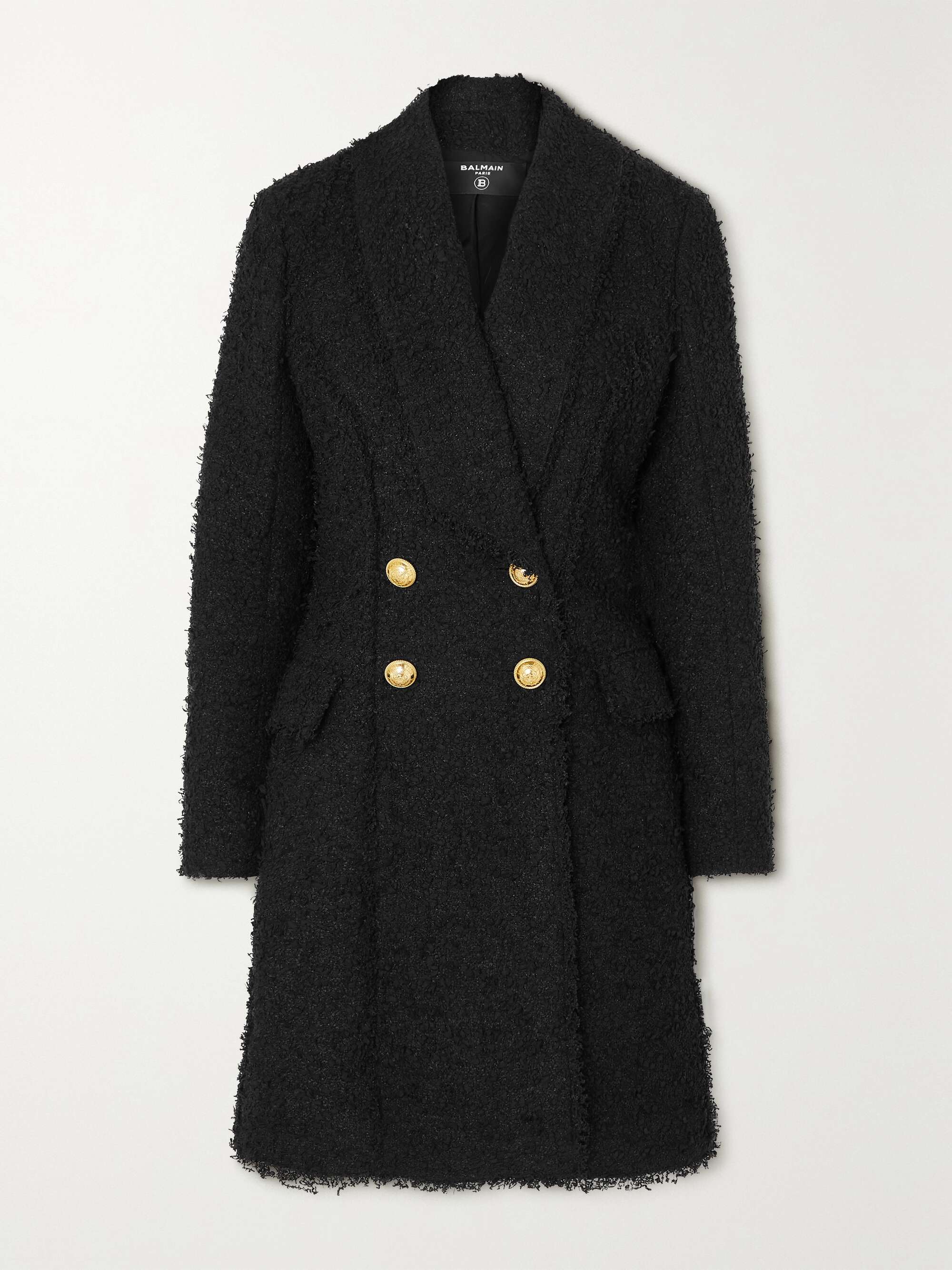 Zara black tweed coat sale
