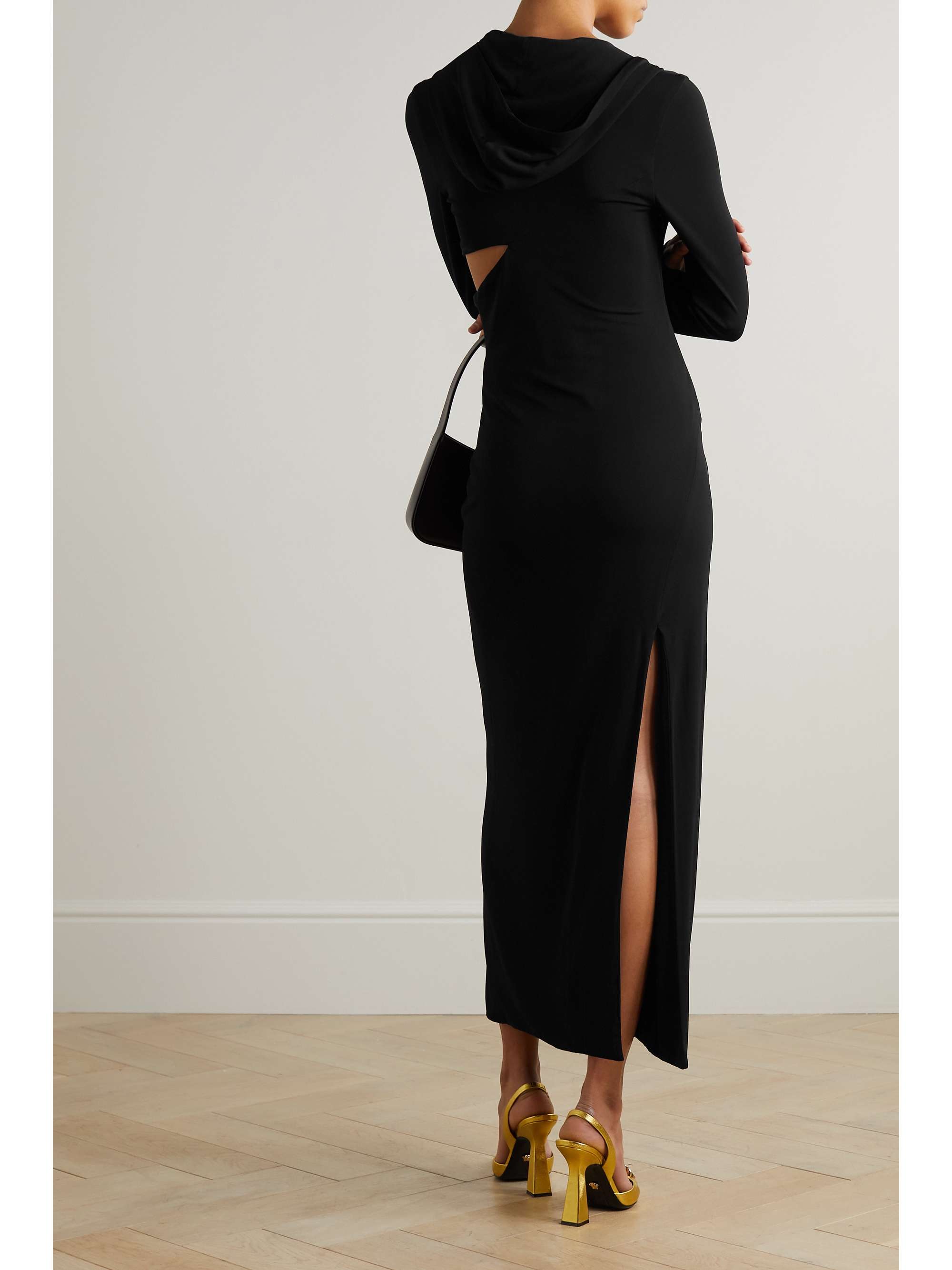 VERSACE Cutout hooded stretch-jersey maxi dress | NET-A-PORTER OM