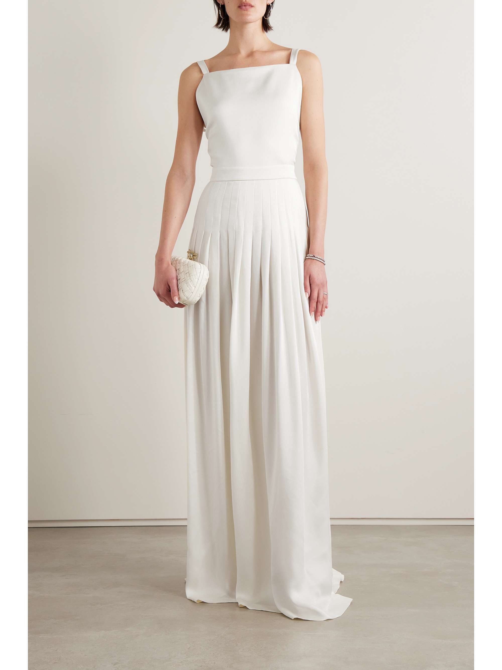 RALPH LAUREN COLLECTION Talbert pleated satin-crepe gown | NET-A-PORTER