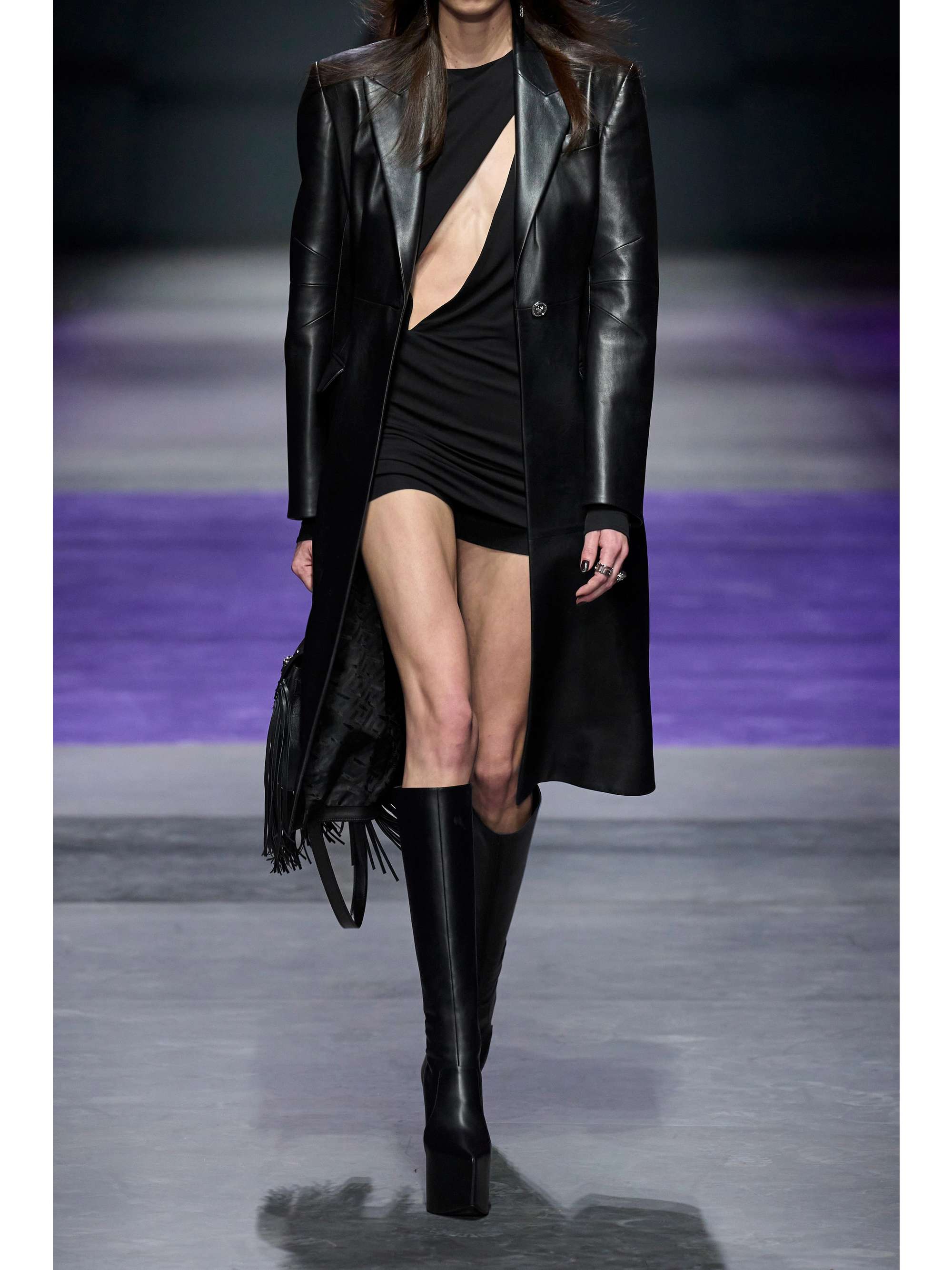 VERSACE Cutout stretch-jersey mini dress