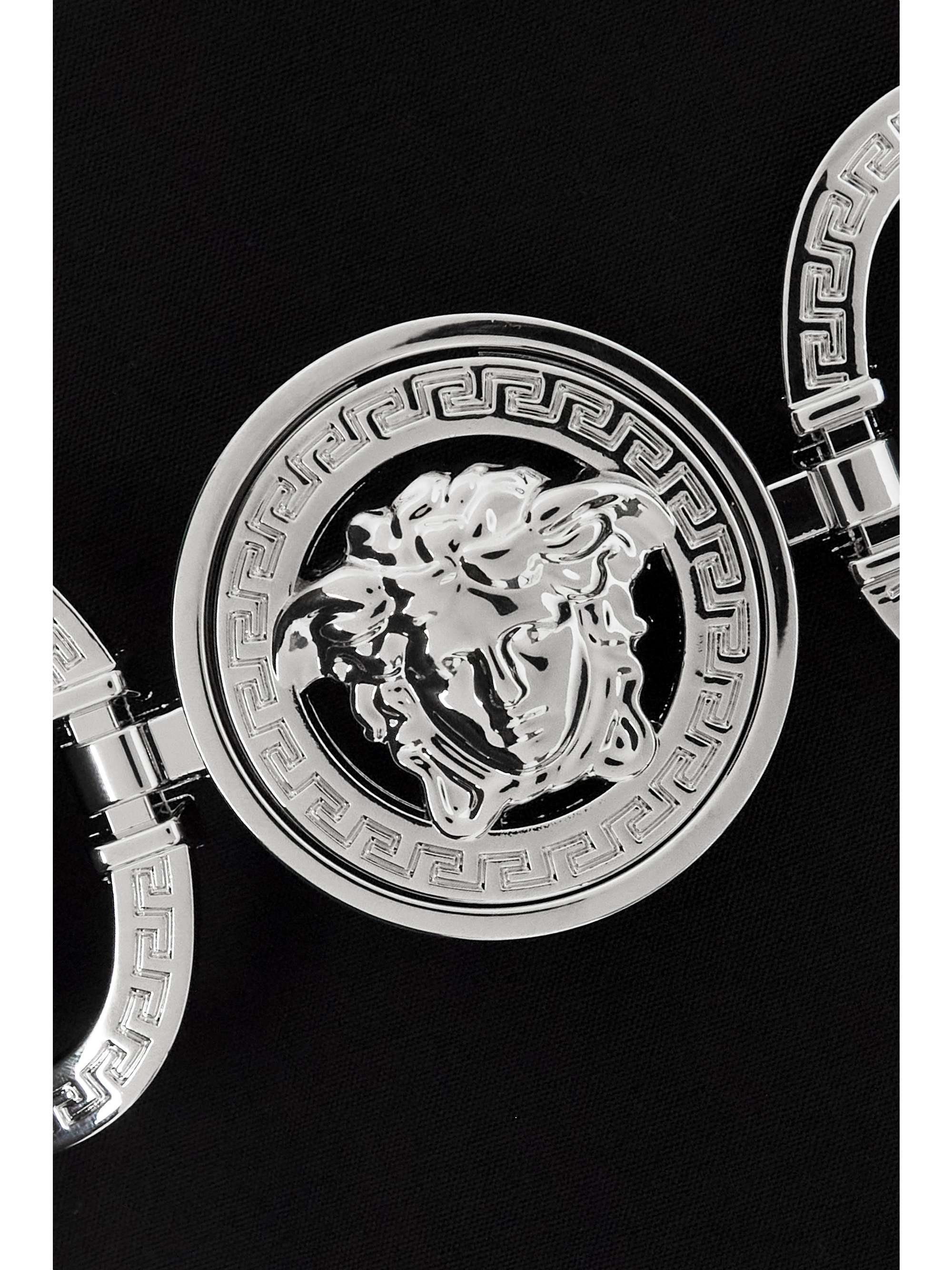 VERSACE Belted grain de poudre wool mini skirt