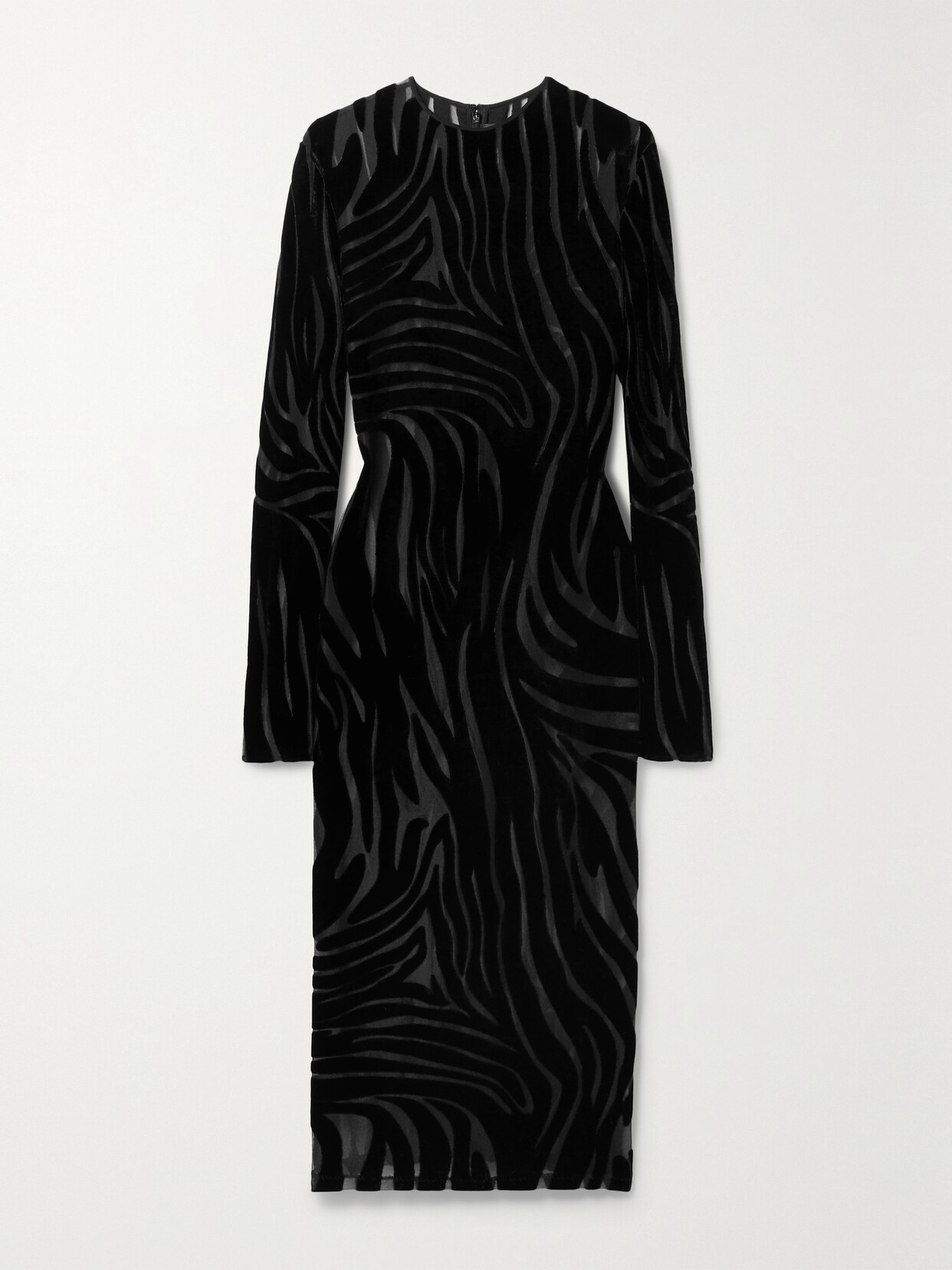 Versace - Devoré-velvet Midi Dress - Black