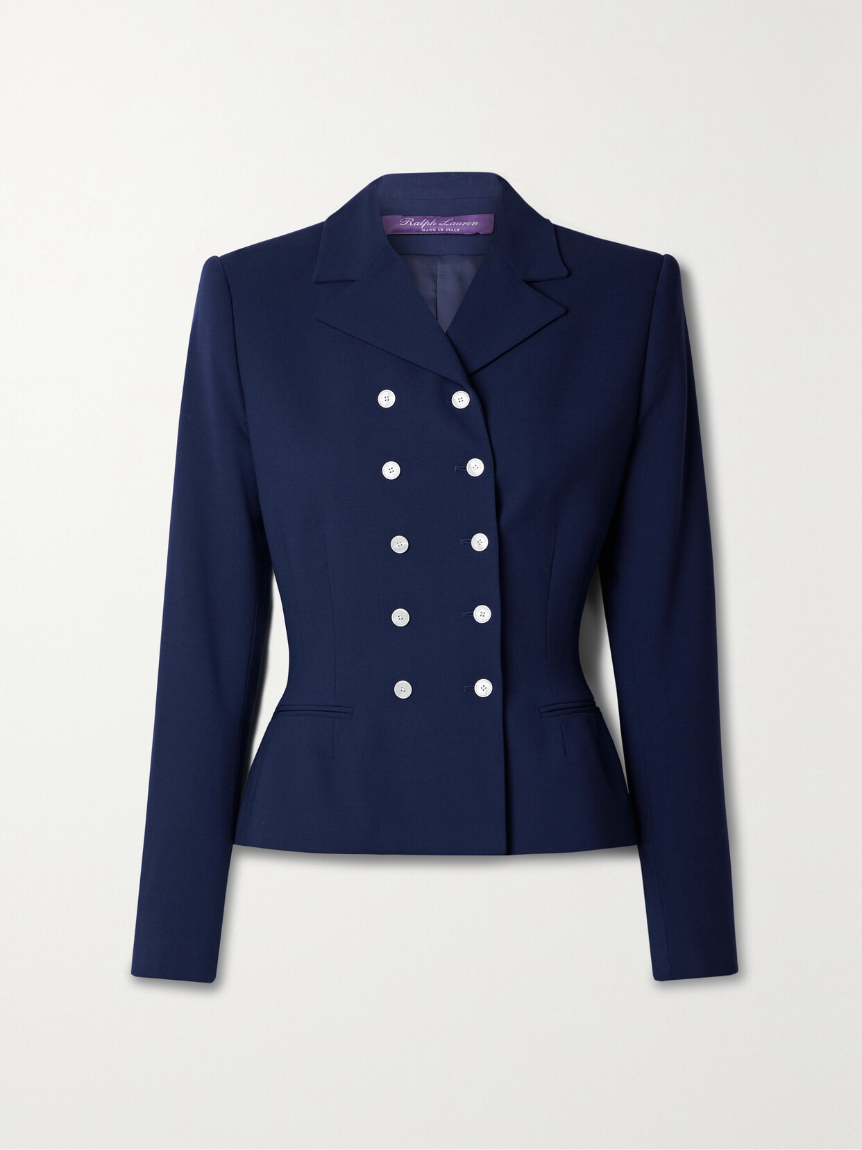 Ralph Lauren Collection - Olwen Double-breasted Stretch-wool Peplum Blazer - Blue