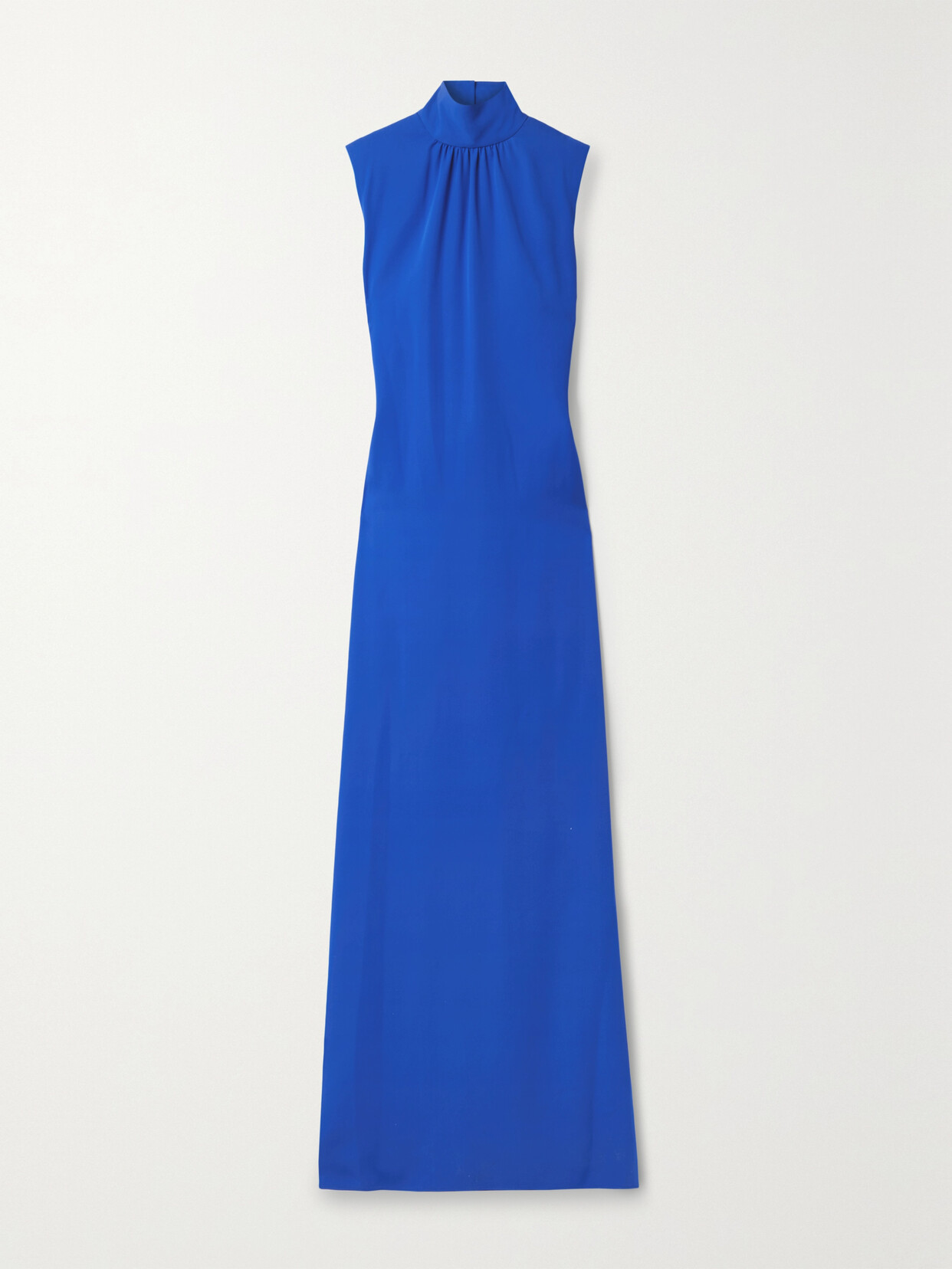 Akris Silk Column Gown With Back Decollete In Enzian