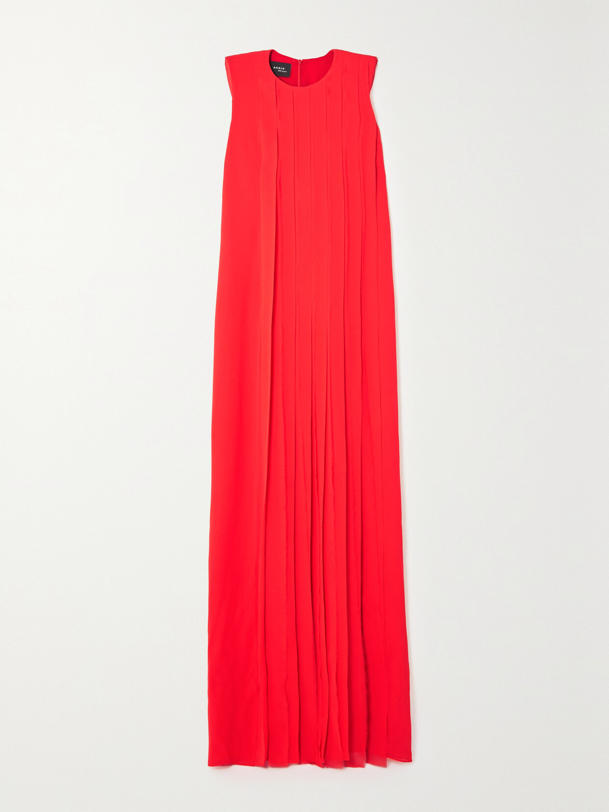 Akris - Frayed Pleated Silk-georgette Gown - Red