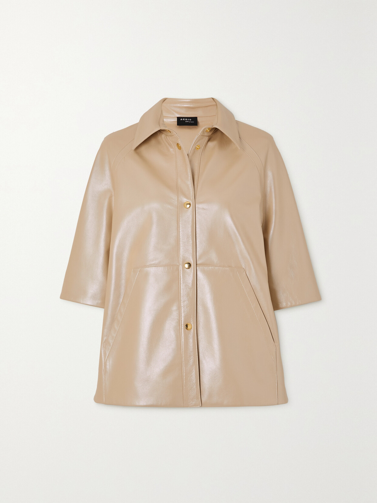 Akris - Gina Iridescent Leather Jacket - Neutrals