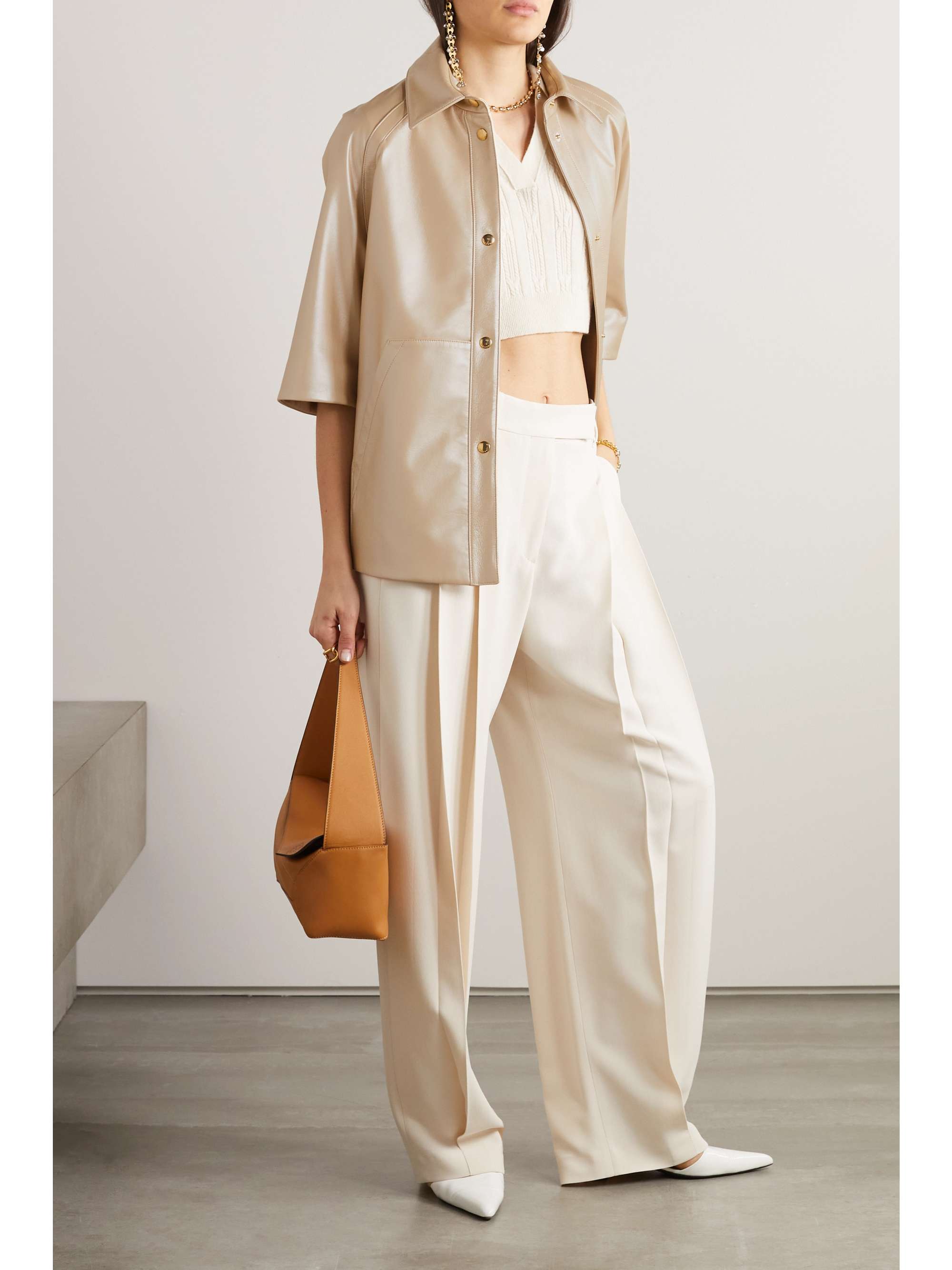 AKRIS Gina iridescent leather jacket