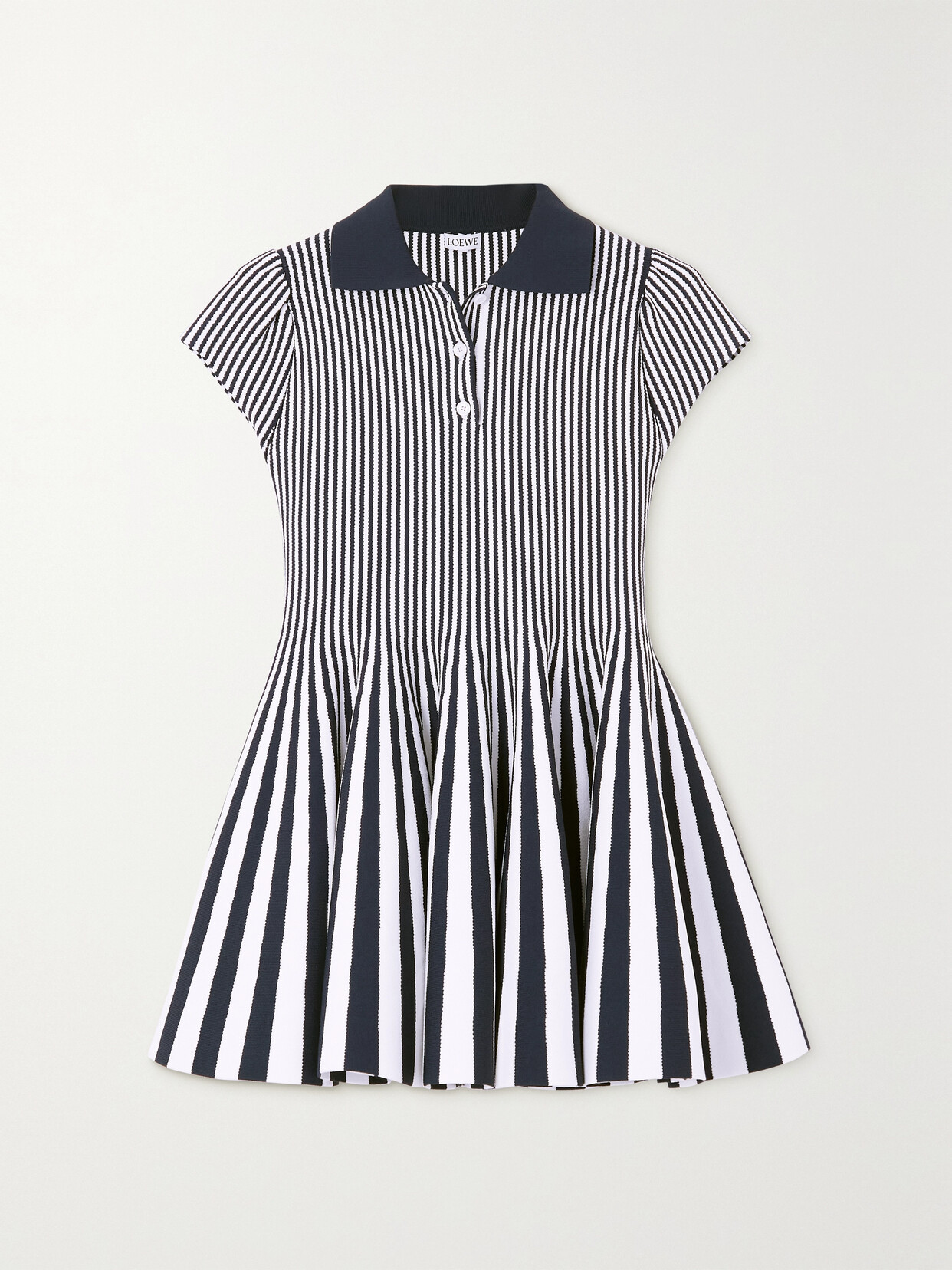 LOEWE STRIPED CREPE MINI DRESS