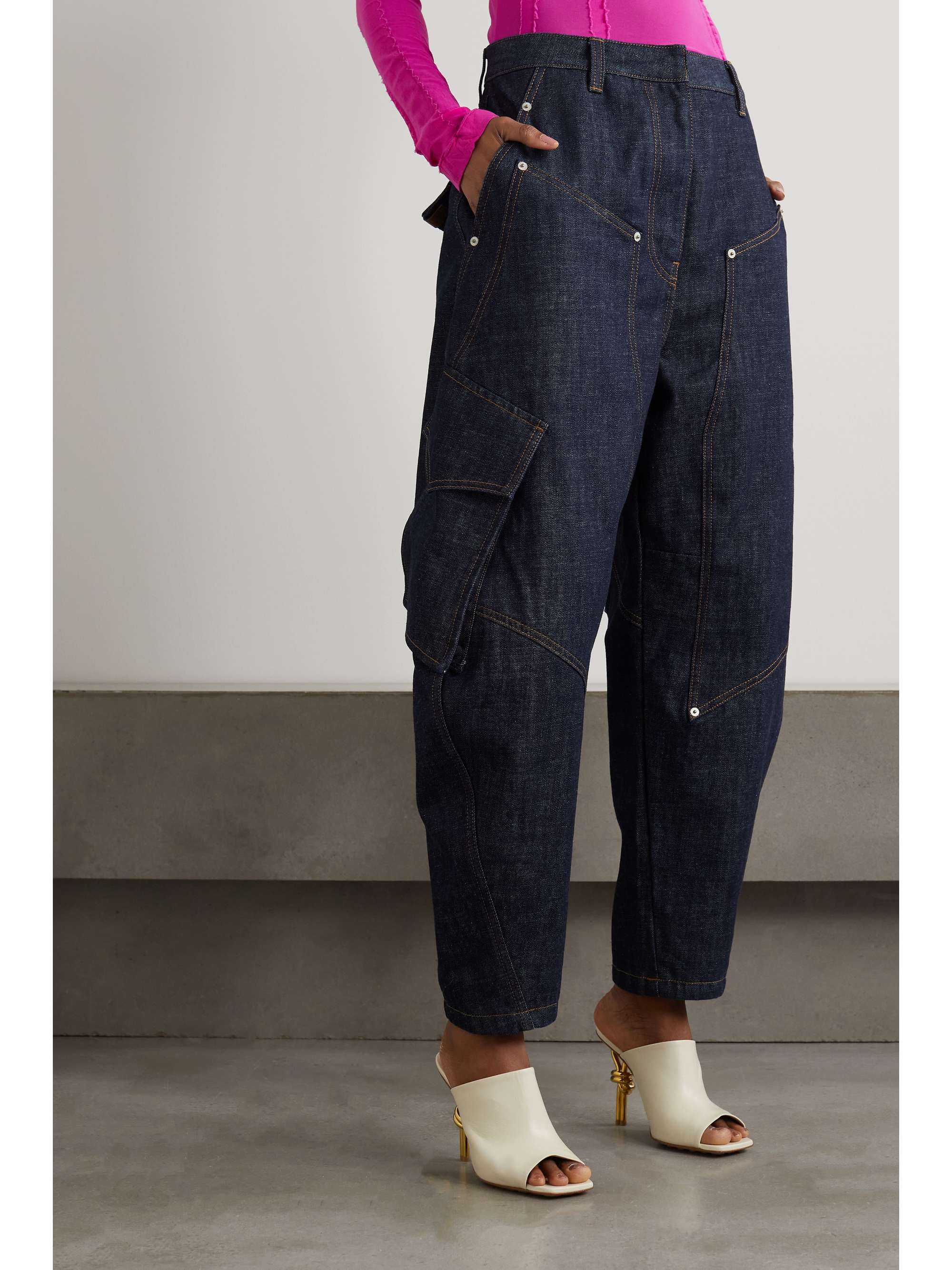 LOEWE Mid-rise tapered cargo jeans