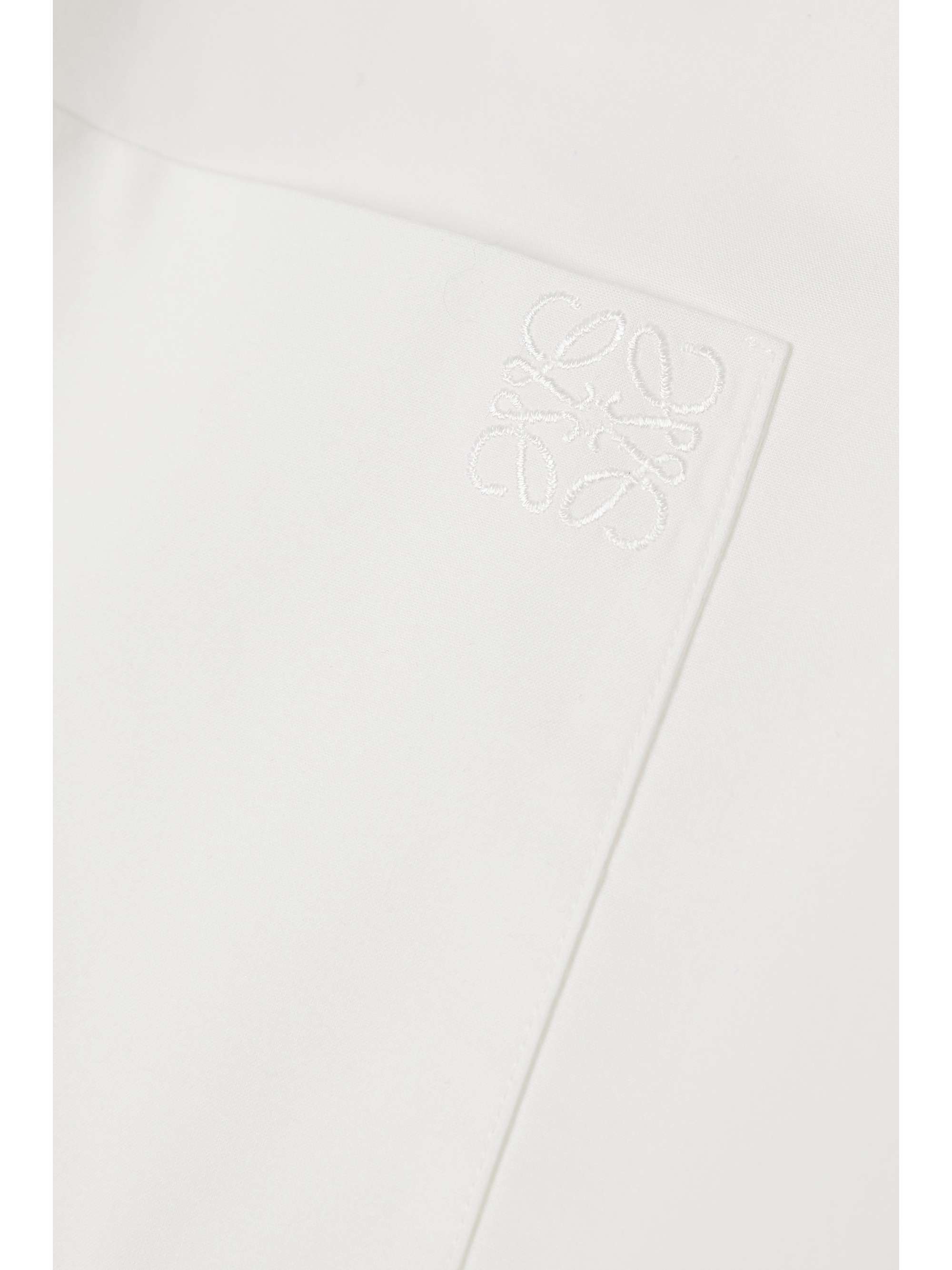 LOEWE Trapeze embroidered tie-detailed cotton-poplin shirt