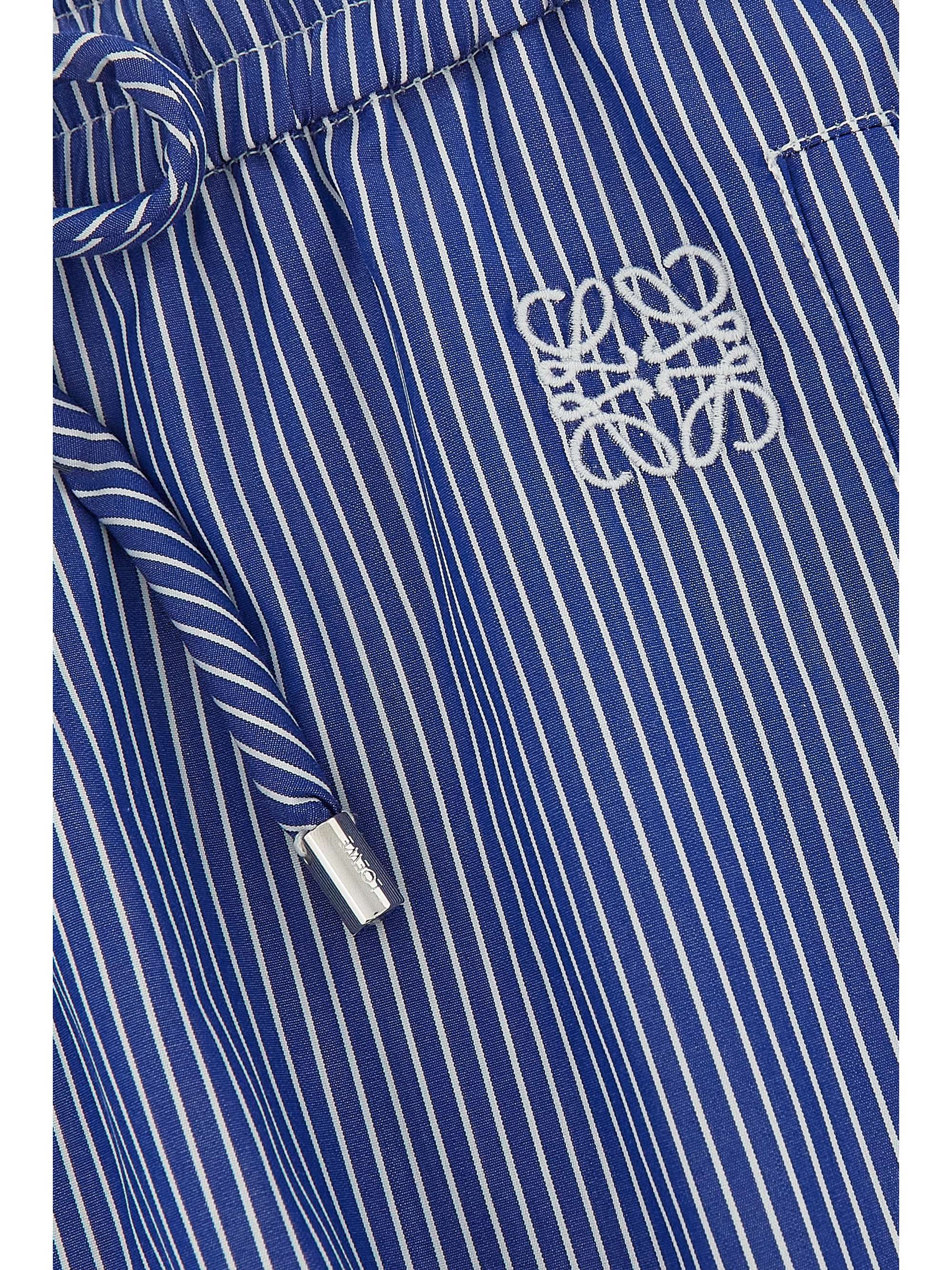 LOEWE Embroidered striped cotton shorts