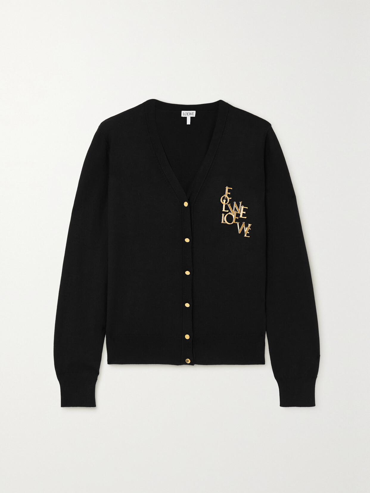 LOEWE EMBELLISHED WOOL-BLEND CARDIGAN