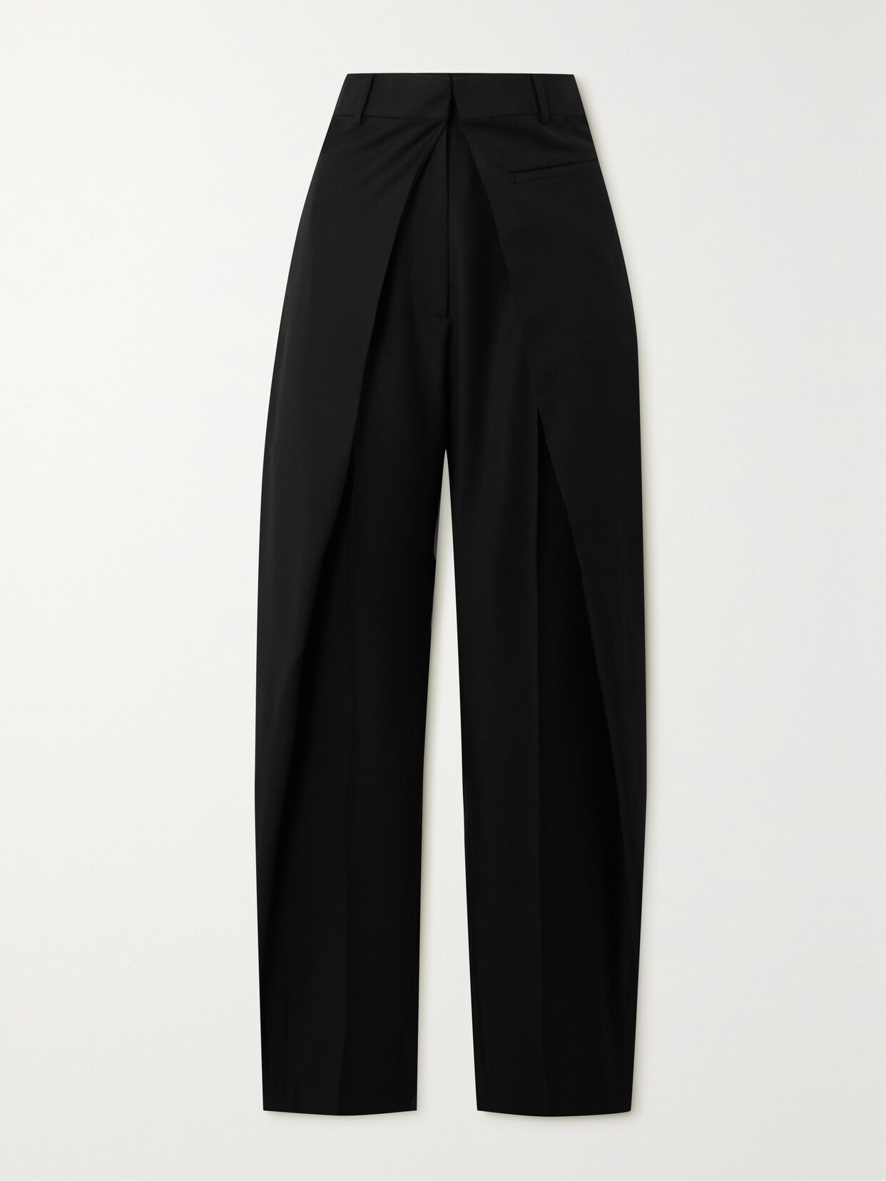 Loewe - Layered Pleated Wool-twill Straight-leg Pants - Black