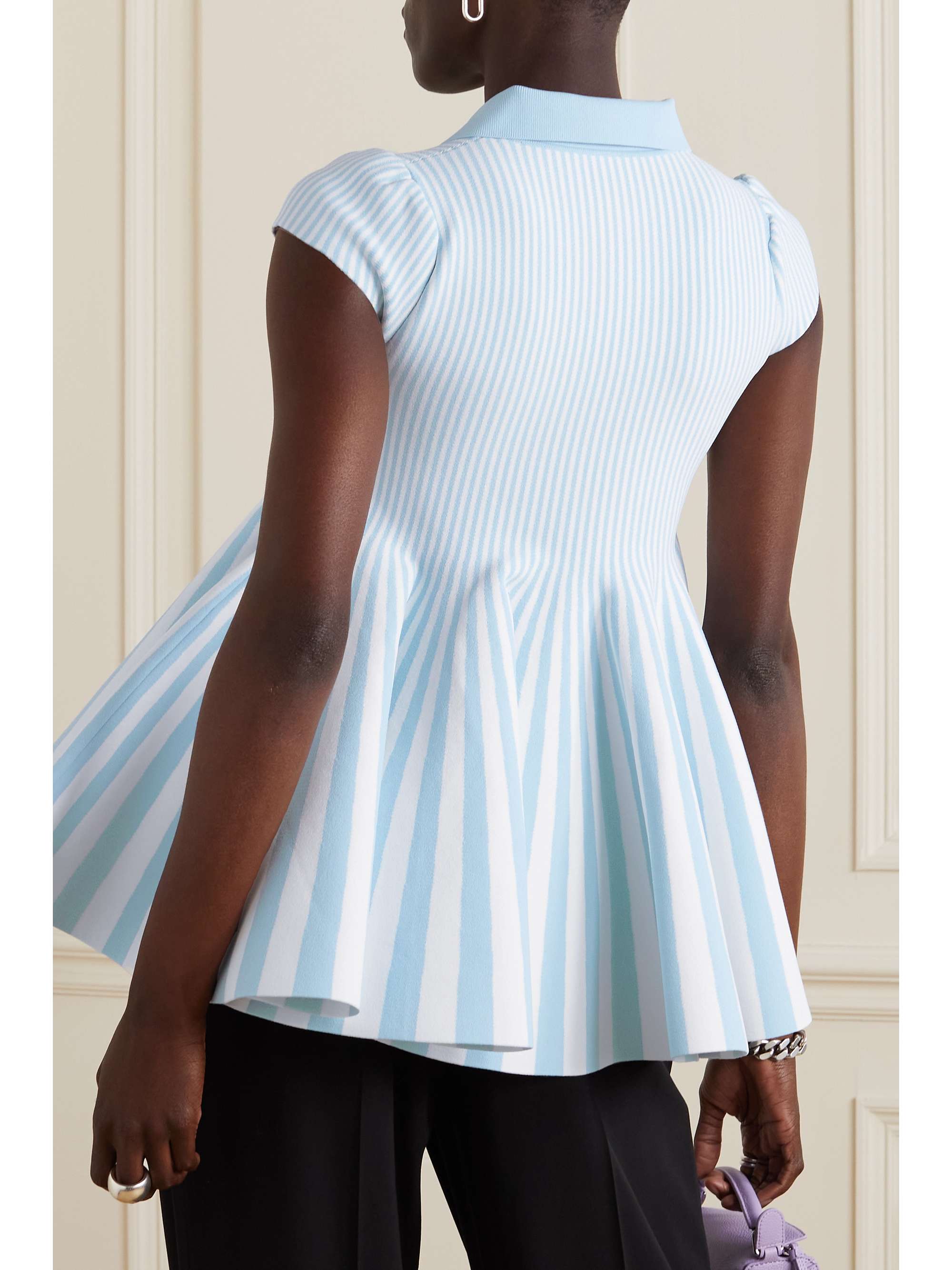 LOEWE Striped stretch-knit mini dress