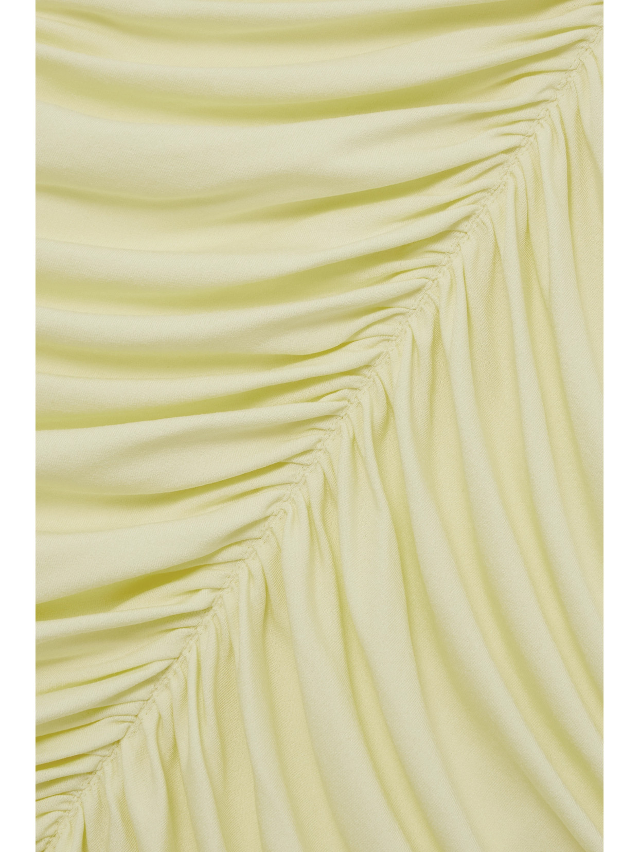 Loewe Asymmetric Gathered Crepe Midi Dress In Yellow