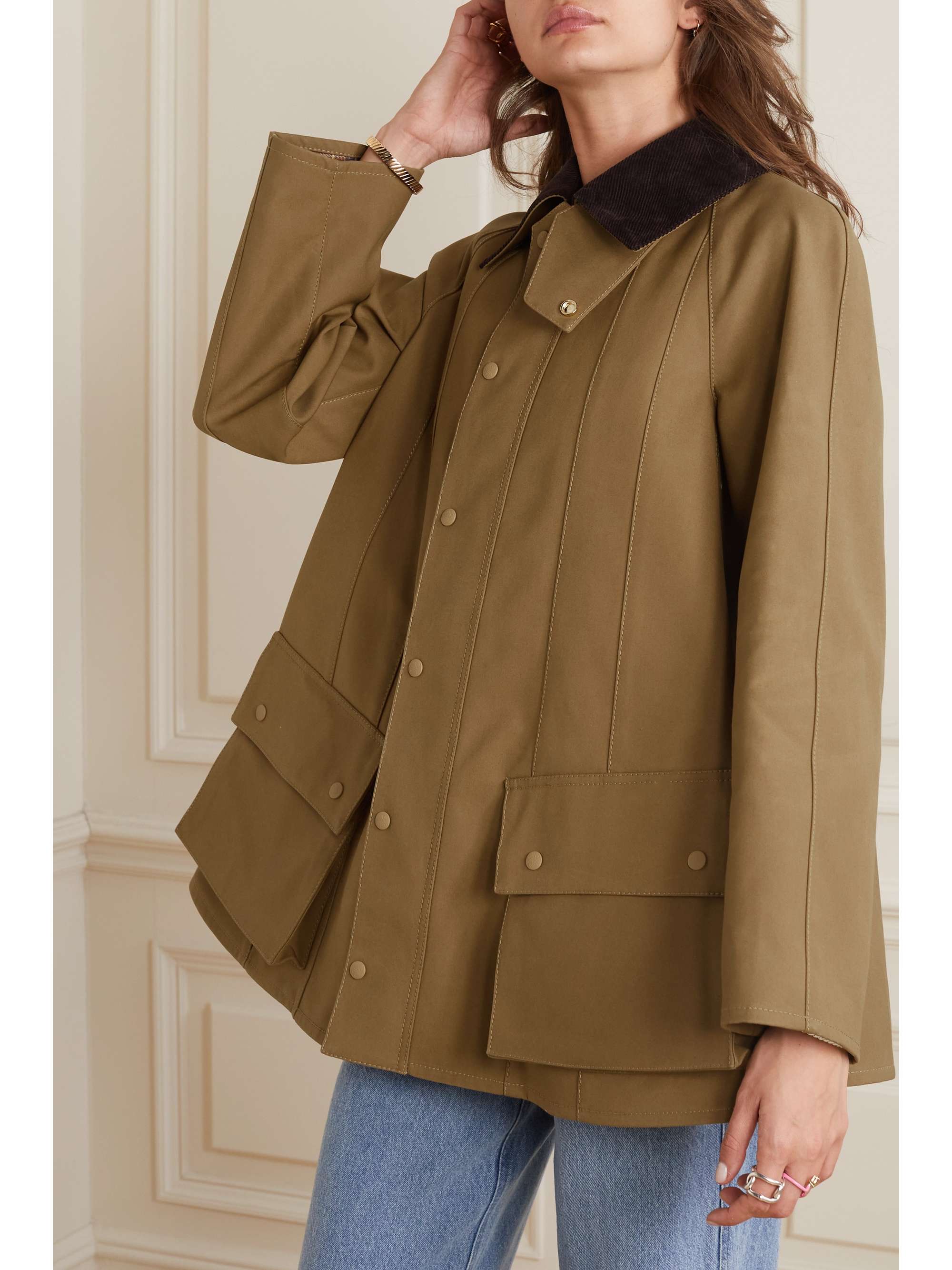 LOEWE Corduroy-trimmed cotton-canvas jacket