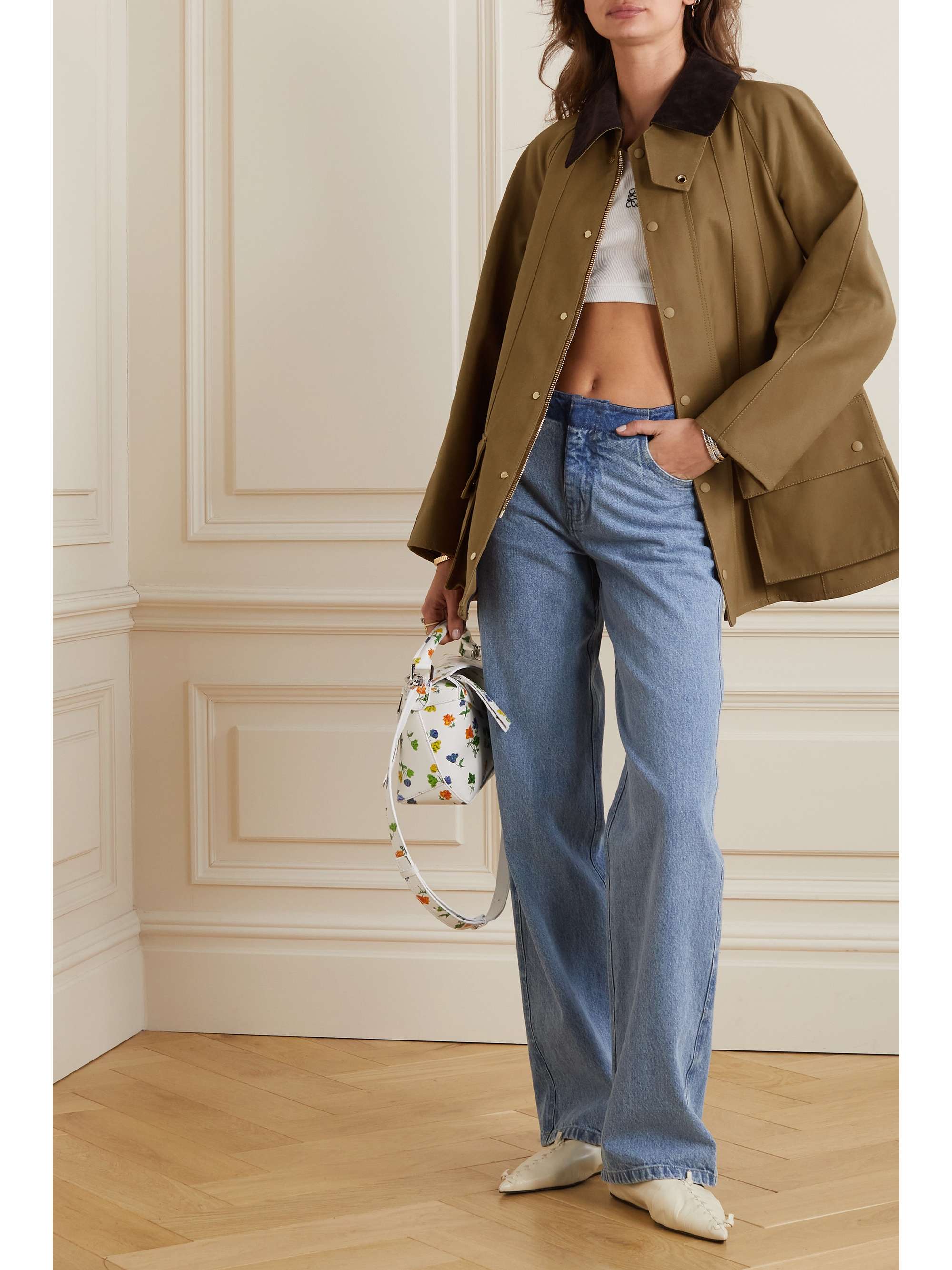 LOEWE Corduroy-trimmed cotton-canvas jacket