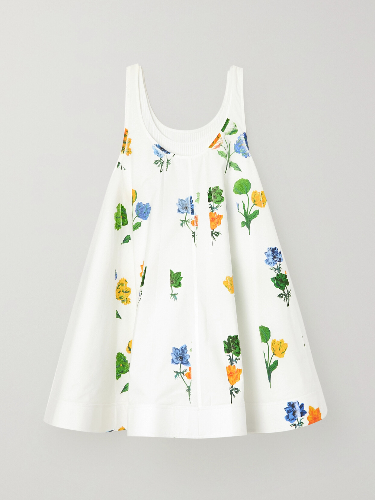 Loewe Floral Print Baby Doll Mini Dress In Whitemult ModeSens