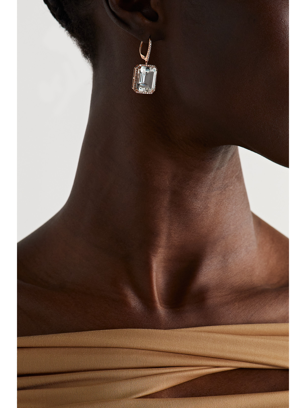 Shay 18kt Yellow Gold Diamond And Sapphire Drop Earrings In Rose Gold