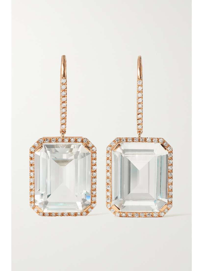 SHAY 18-karat Rose Gold, Topaz And Diamond Earrings