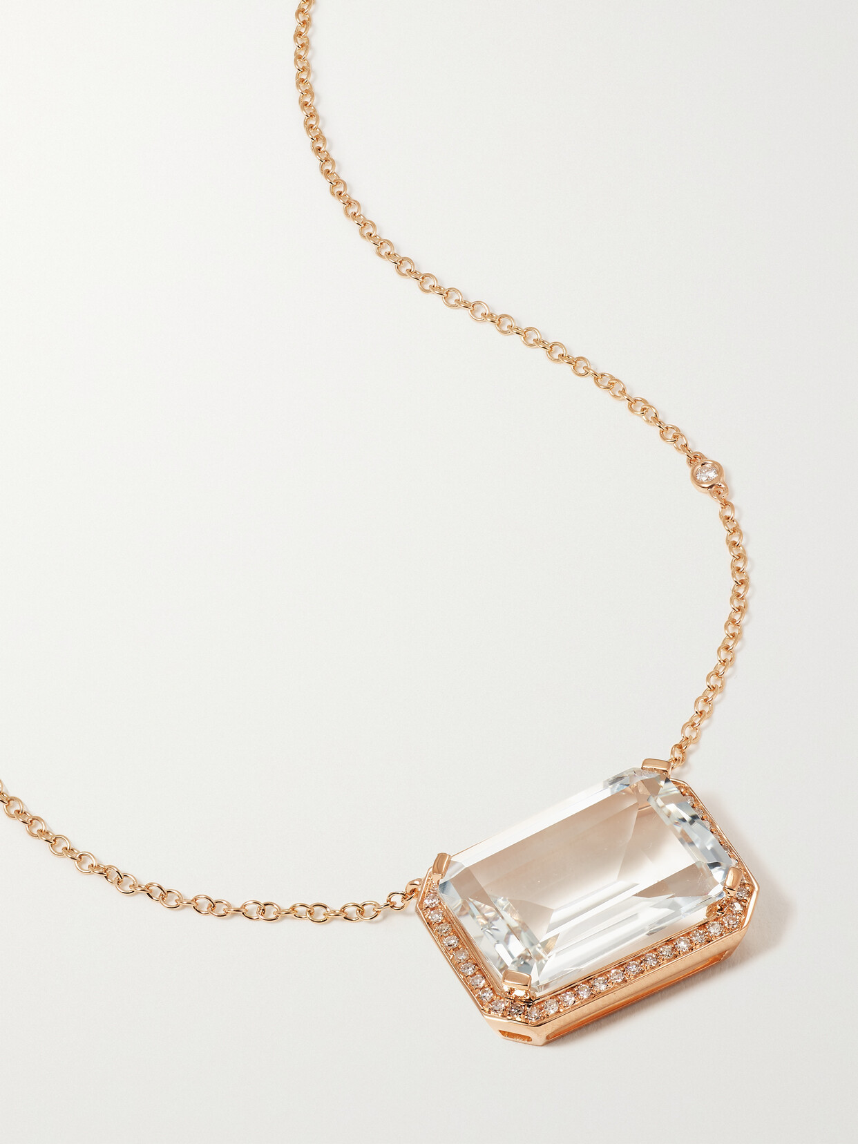 SHAY - 18-karat Rose Gold, Topaz And Diamond Necklace - one size