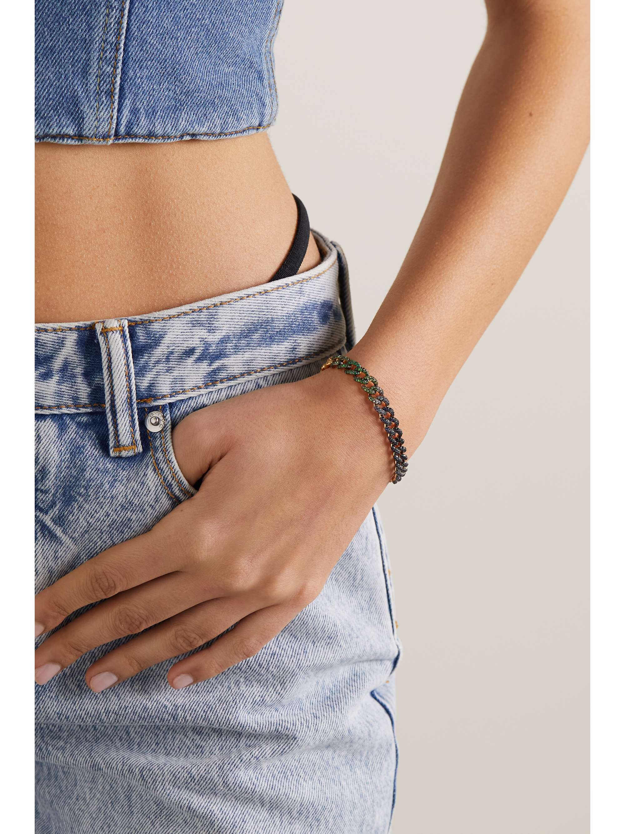 SHAY Bracelet en or 18 carats (750/1000), saphirs et diamants Rainbow