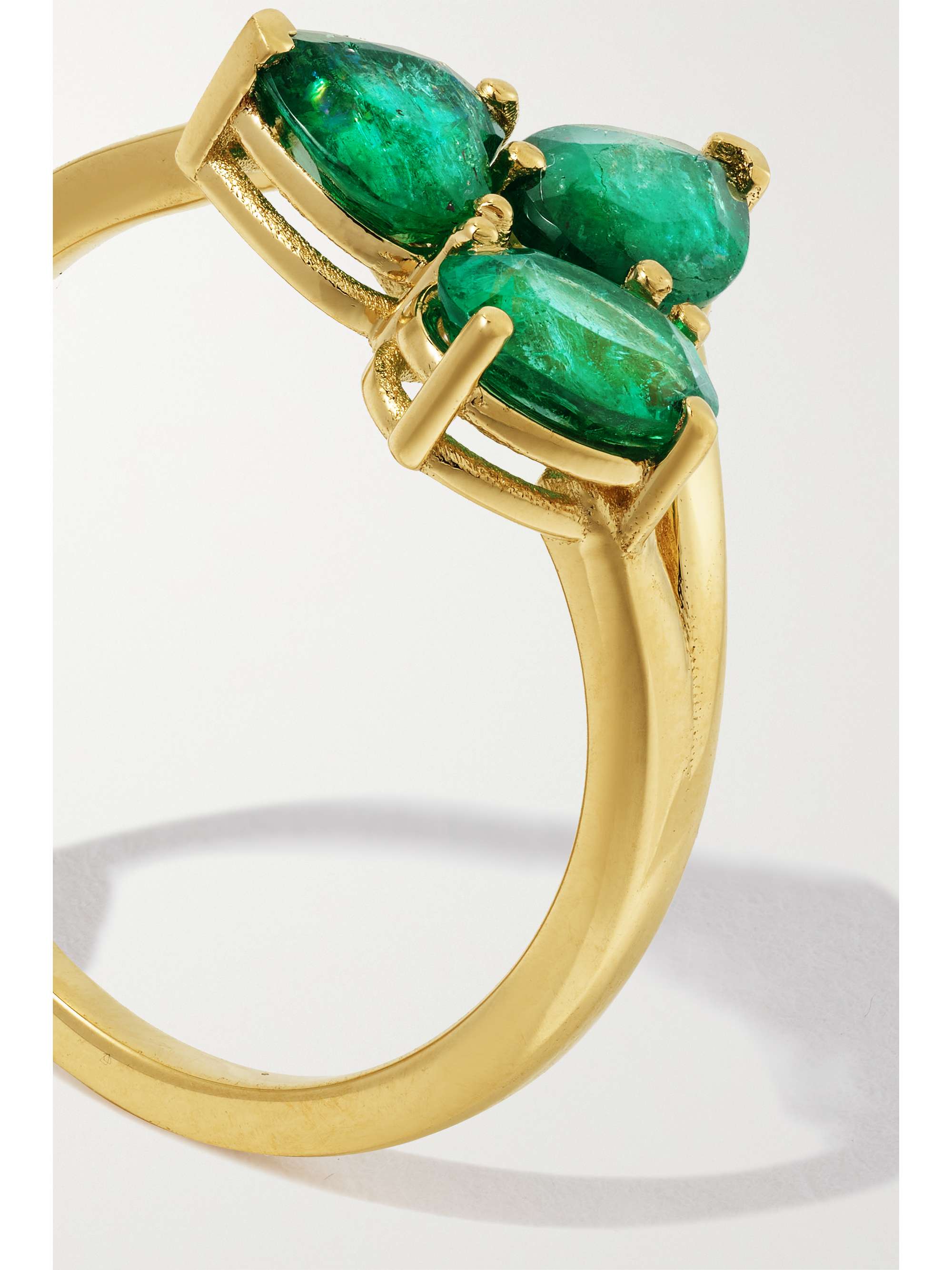 SHAY Small Ombré 18-karat gold emerald ring