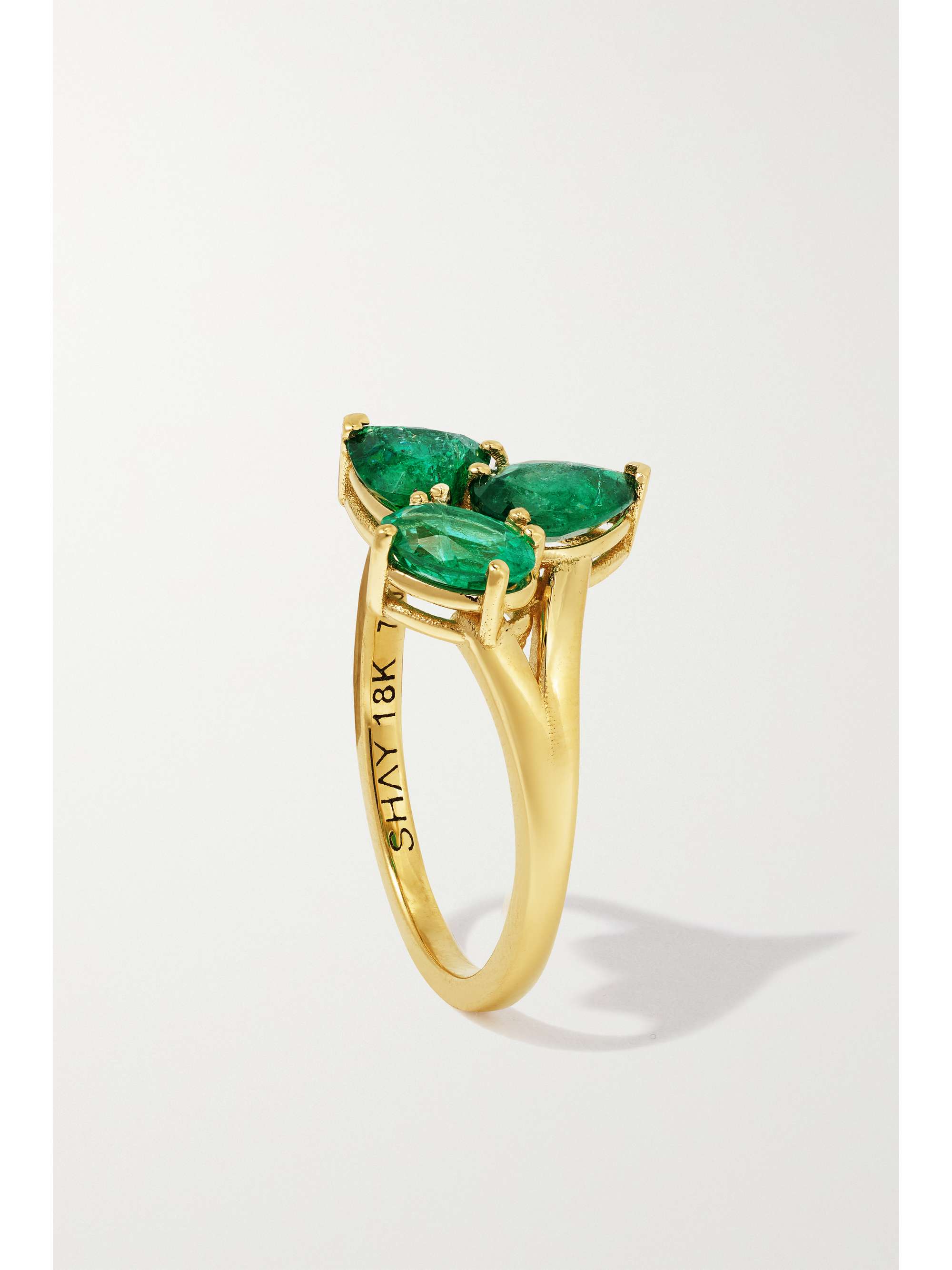 SHAY Small Ombré 18-karat gold emerald ring