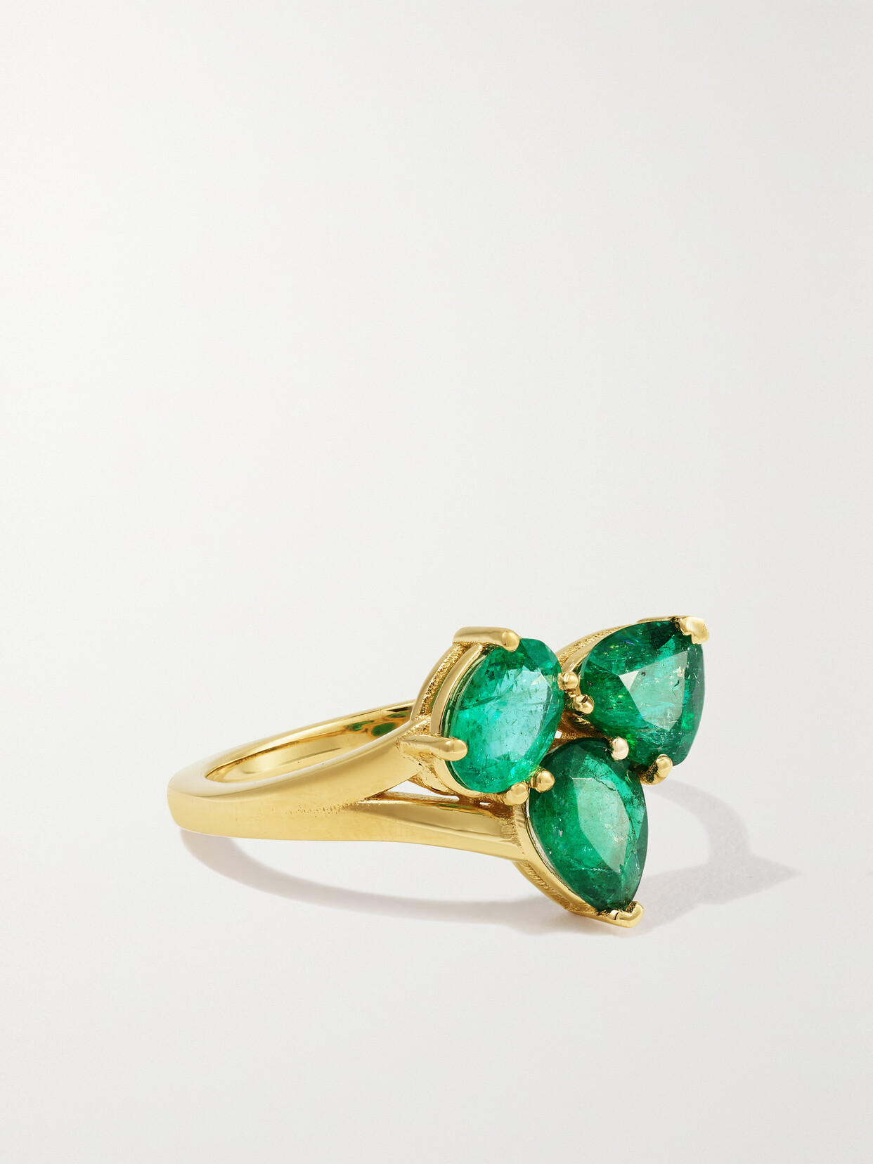 Shay Small Ombré 18-karat Gold Emerald Ring