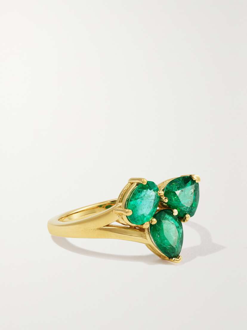 SHAY Small Ombré 1-karat Gold Emerald Ring