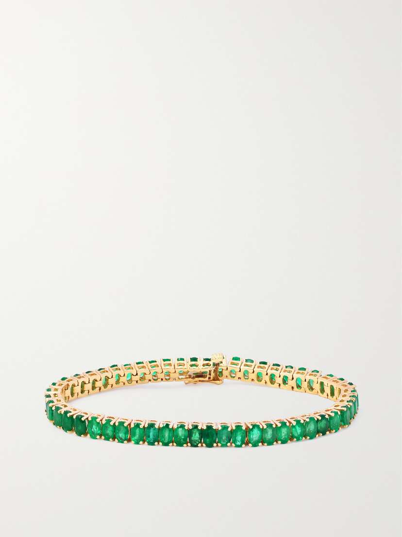 SHAY 18-karat Gold Emerald Tennis Bracelet