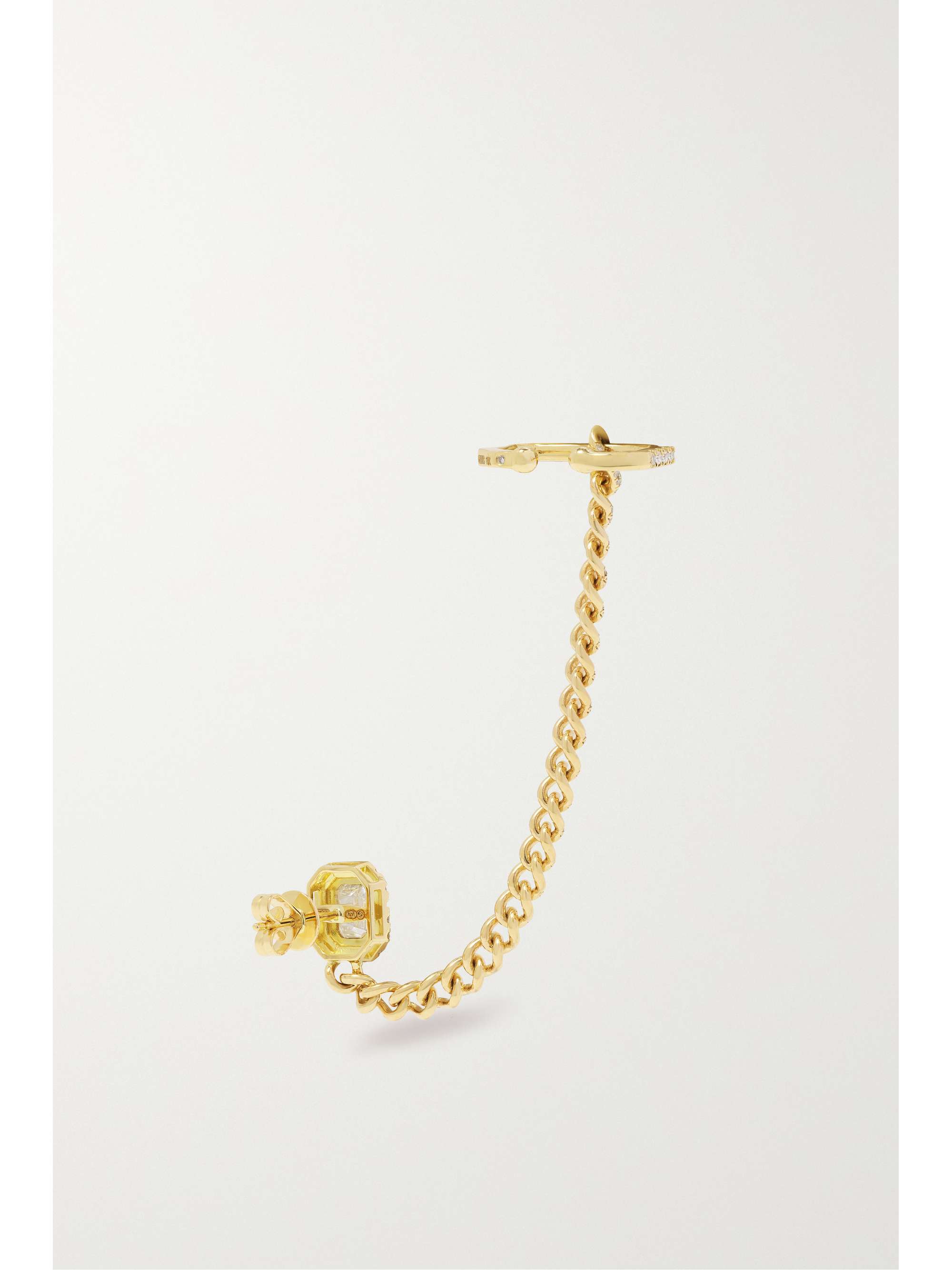 SHAY Halo 18-karat gold diamond single earring
