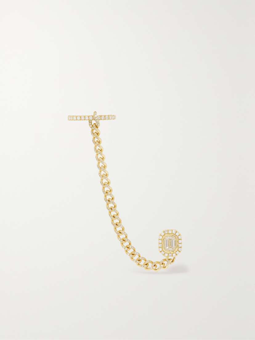 SHAY Halo 18-karat Gold Diamond Single Earring