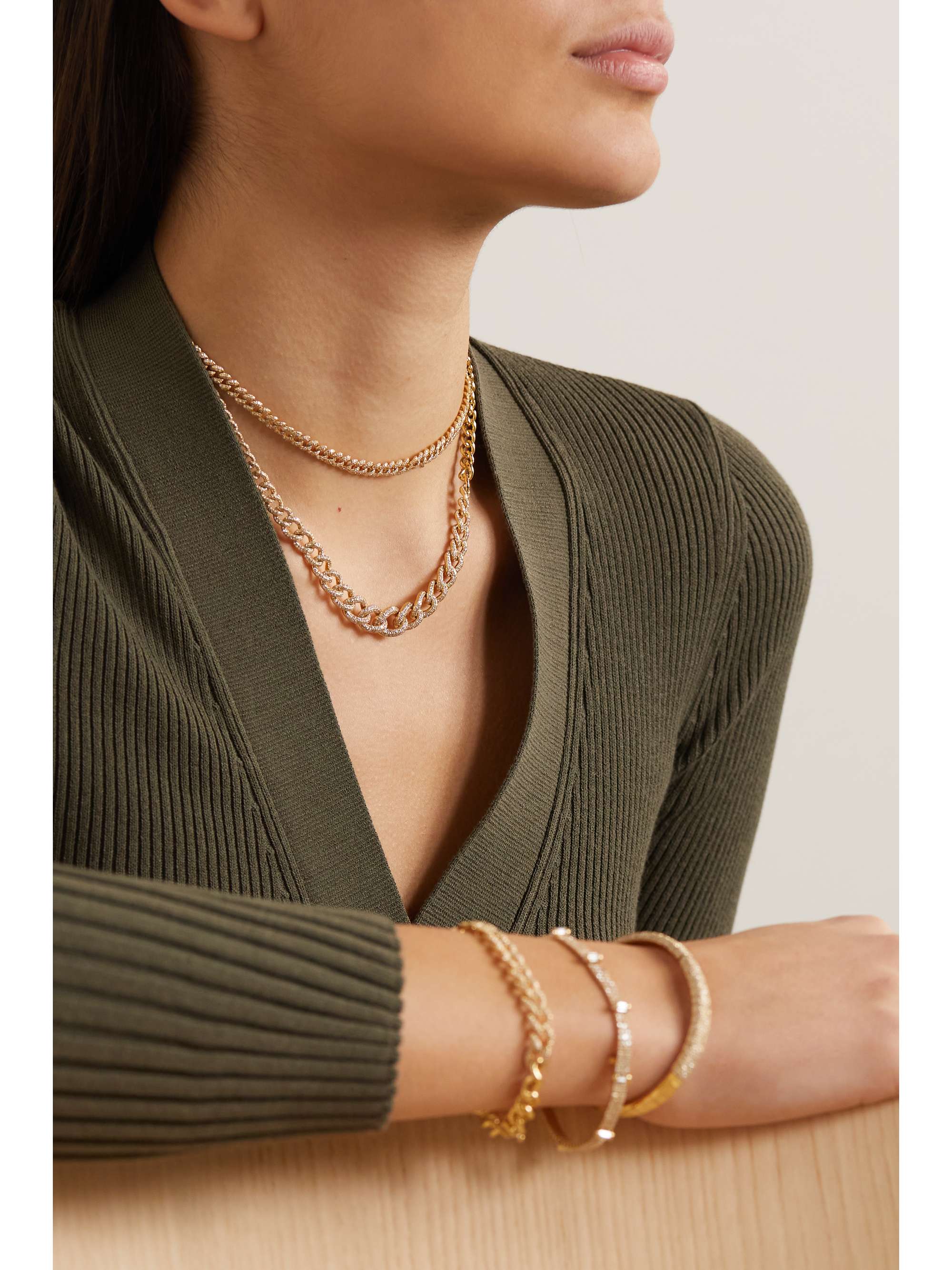 SHAY Mini 18-karat gold diamond choker