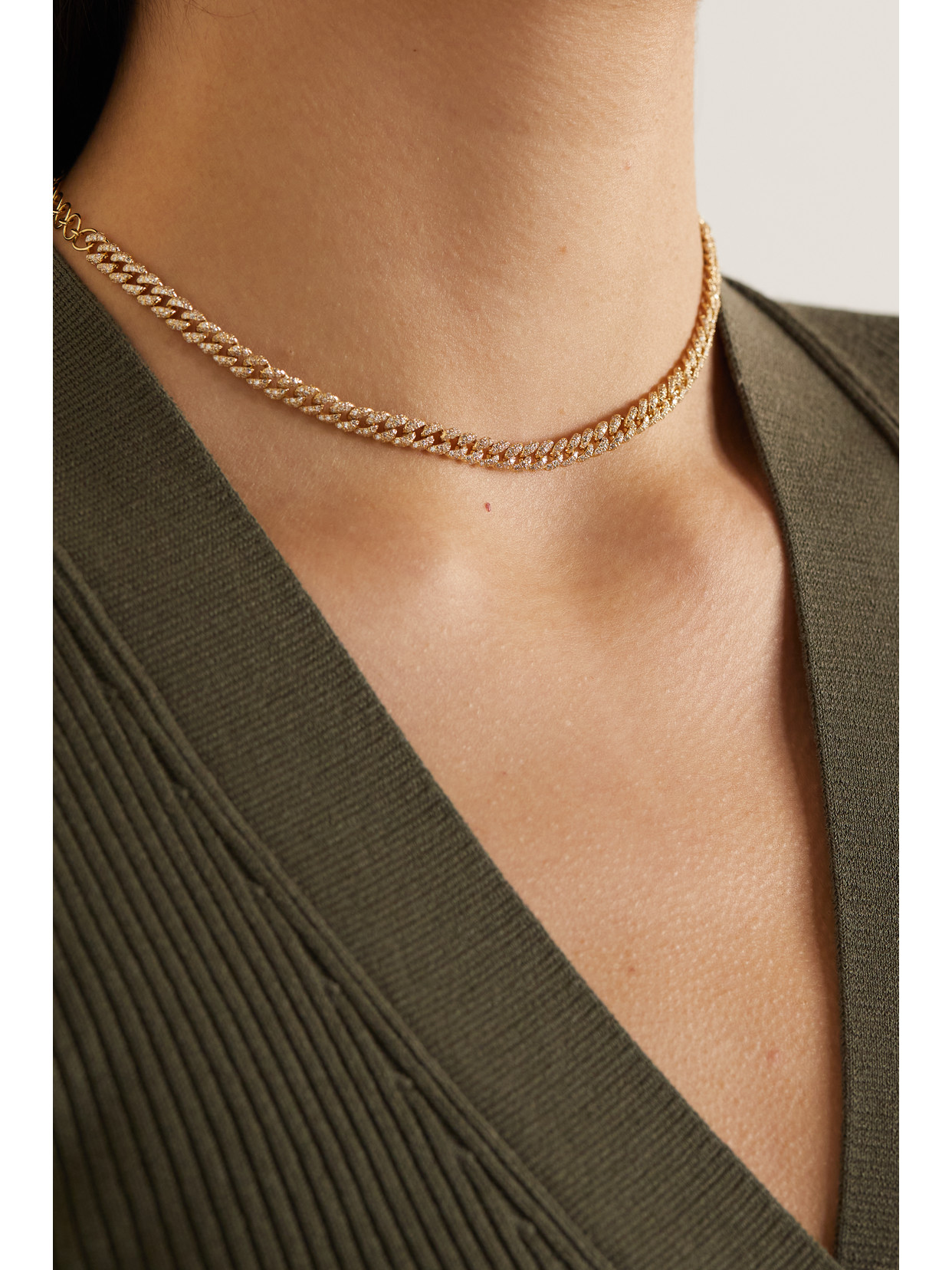 Shay Mini 18-karat Gold Diamond Choker In Gold