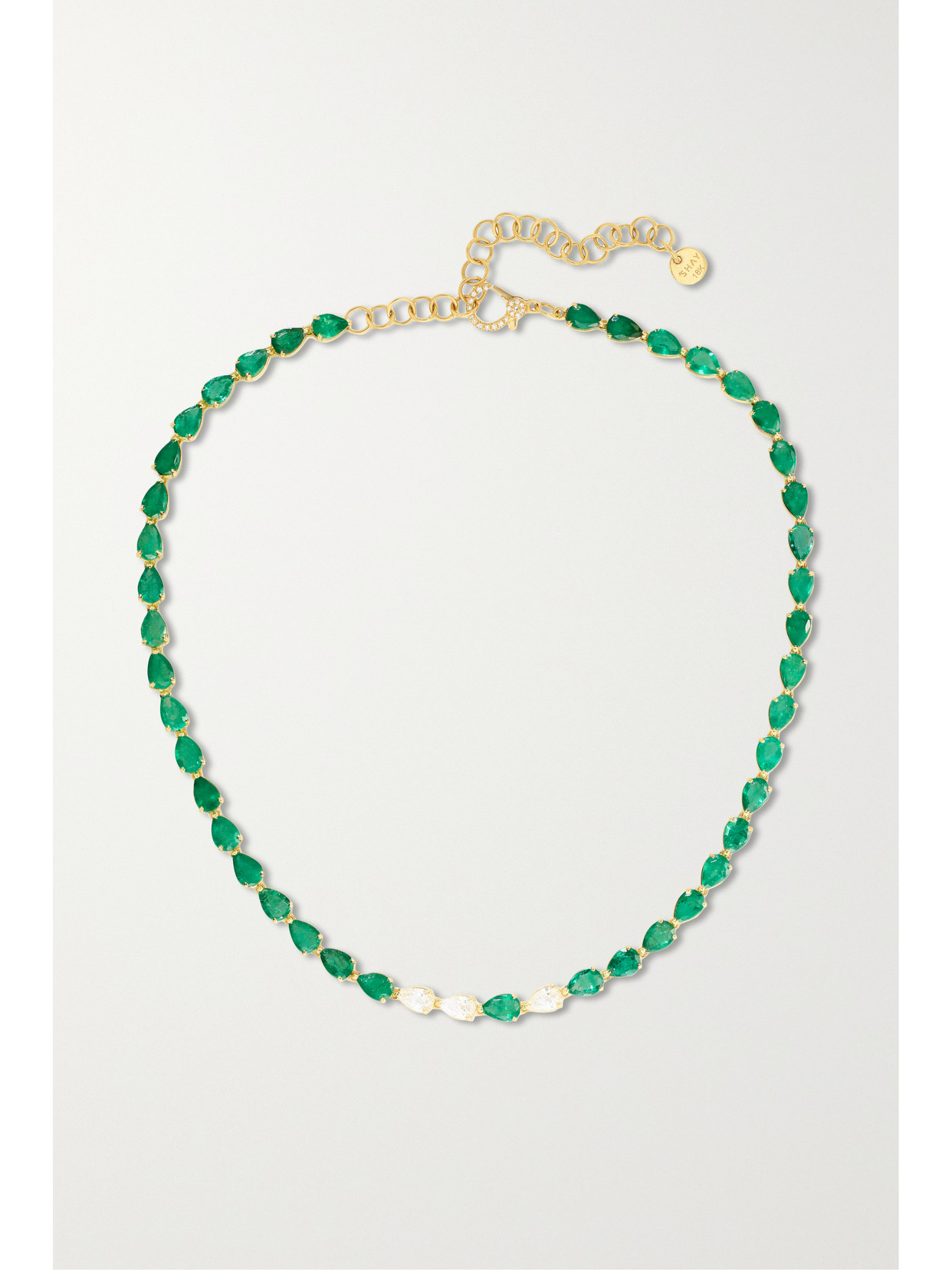 SHAY - 18-karat Gold, Emerald And Diamond Necklace - Green