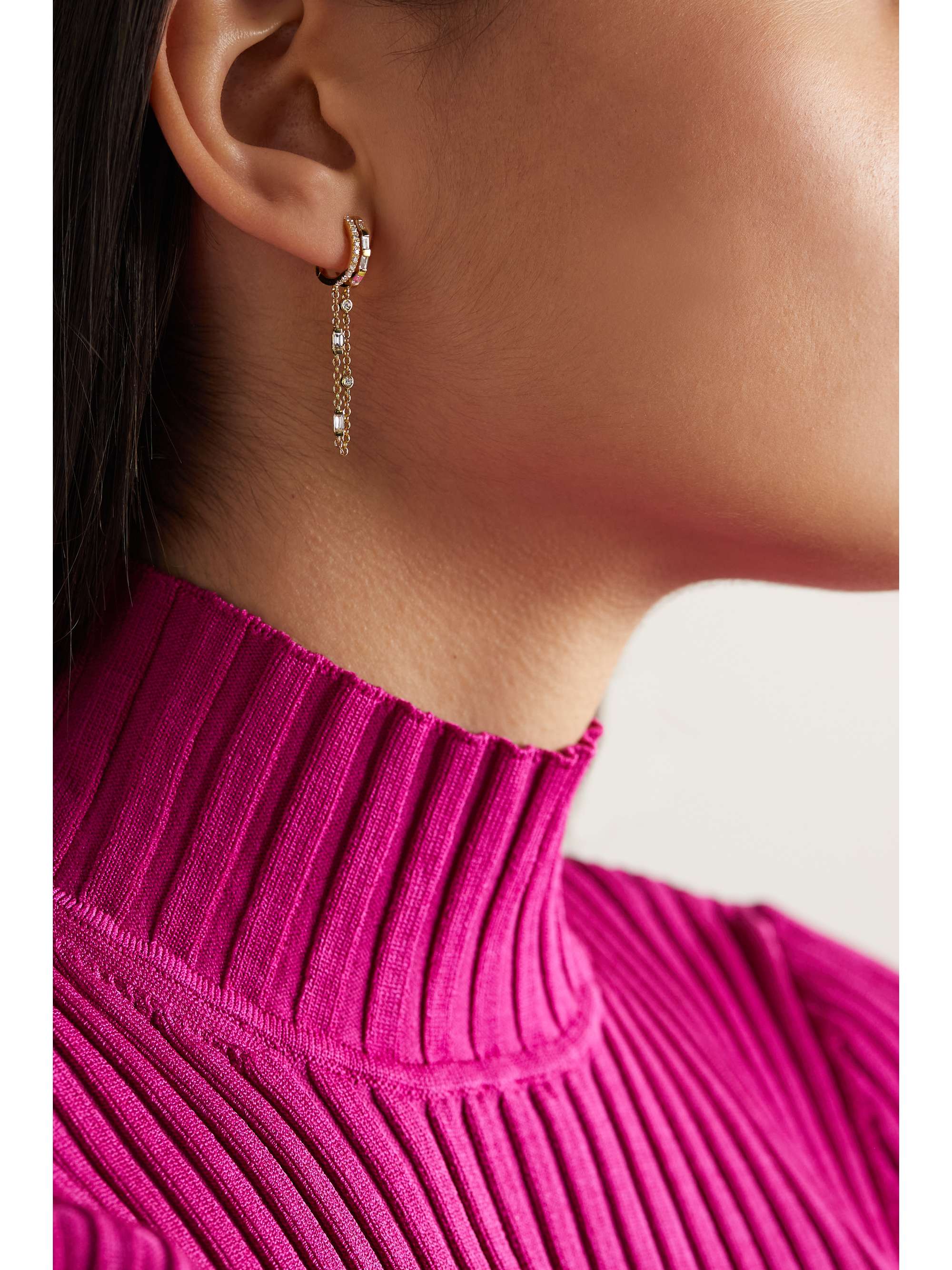 SHAY 18-karat gold diamond hoop earrings