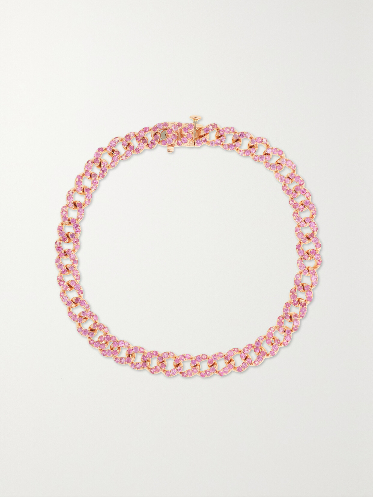 SHAY - Mini Link 18-karat Rose Gold, Sapphire And Diamond Bracelet - one size