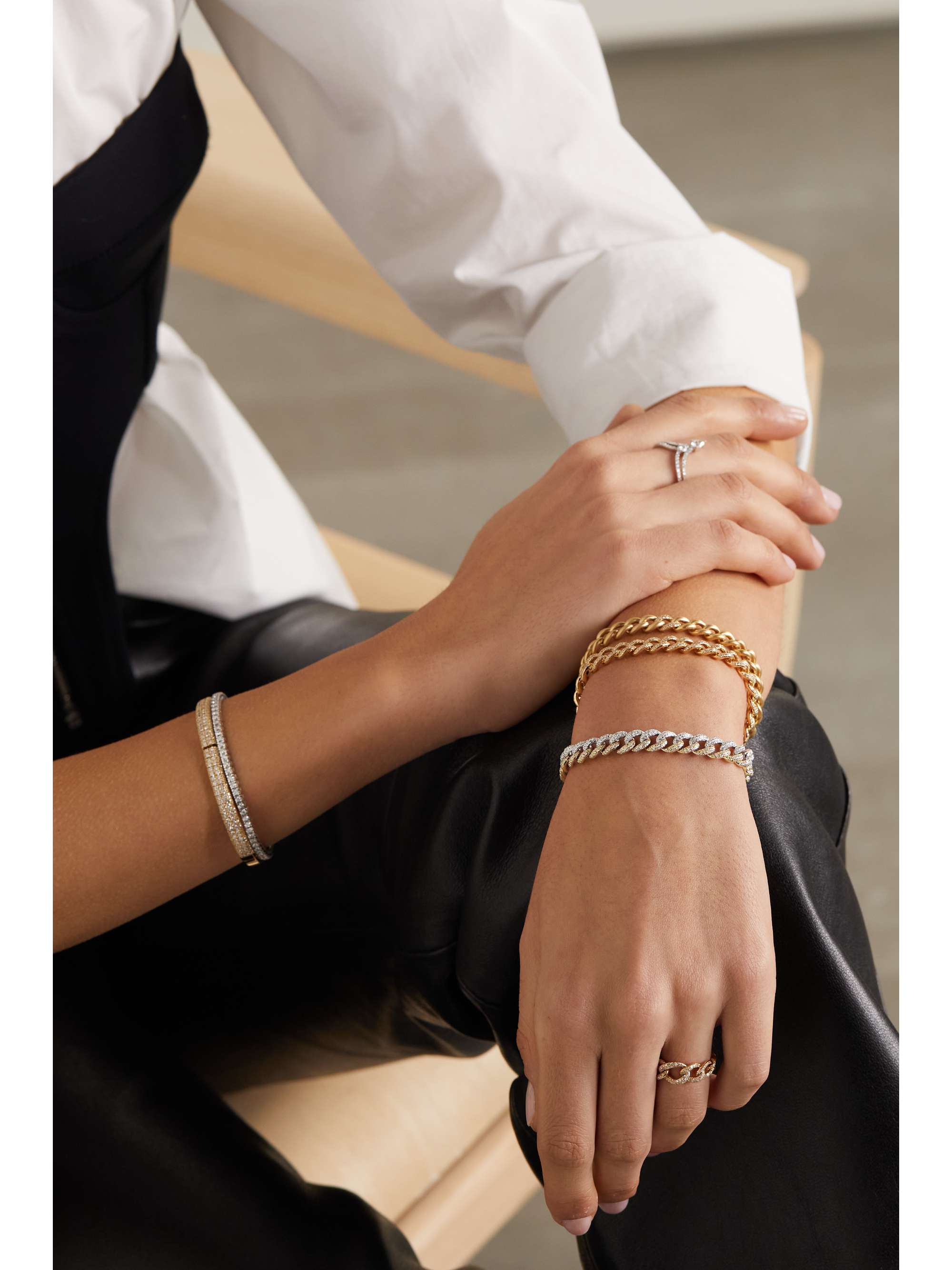 SHAY Essential 18-karat gold diamond bracelet