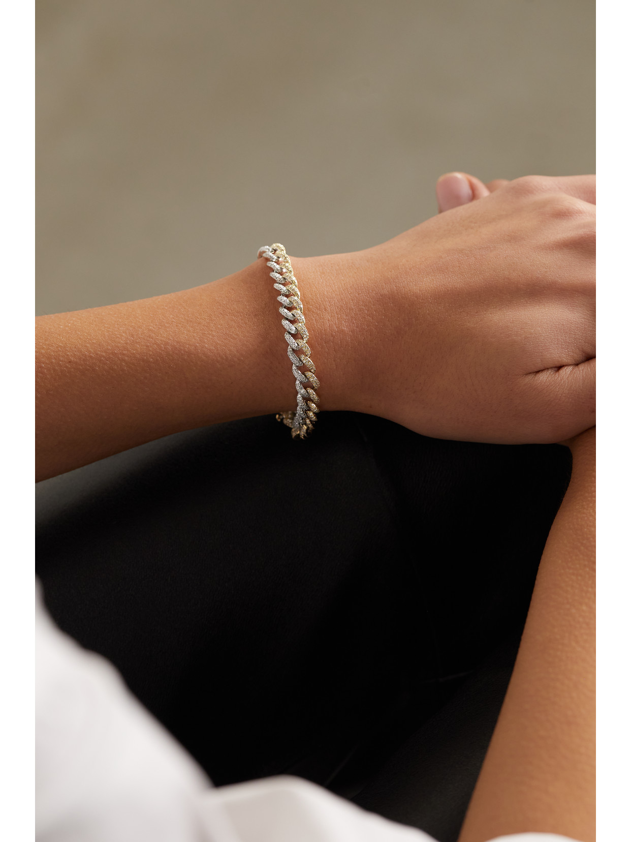 Shop Shay Essential 18-karat Yellow And White Gold Diamond Bracelet