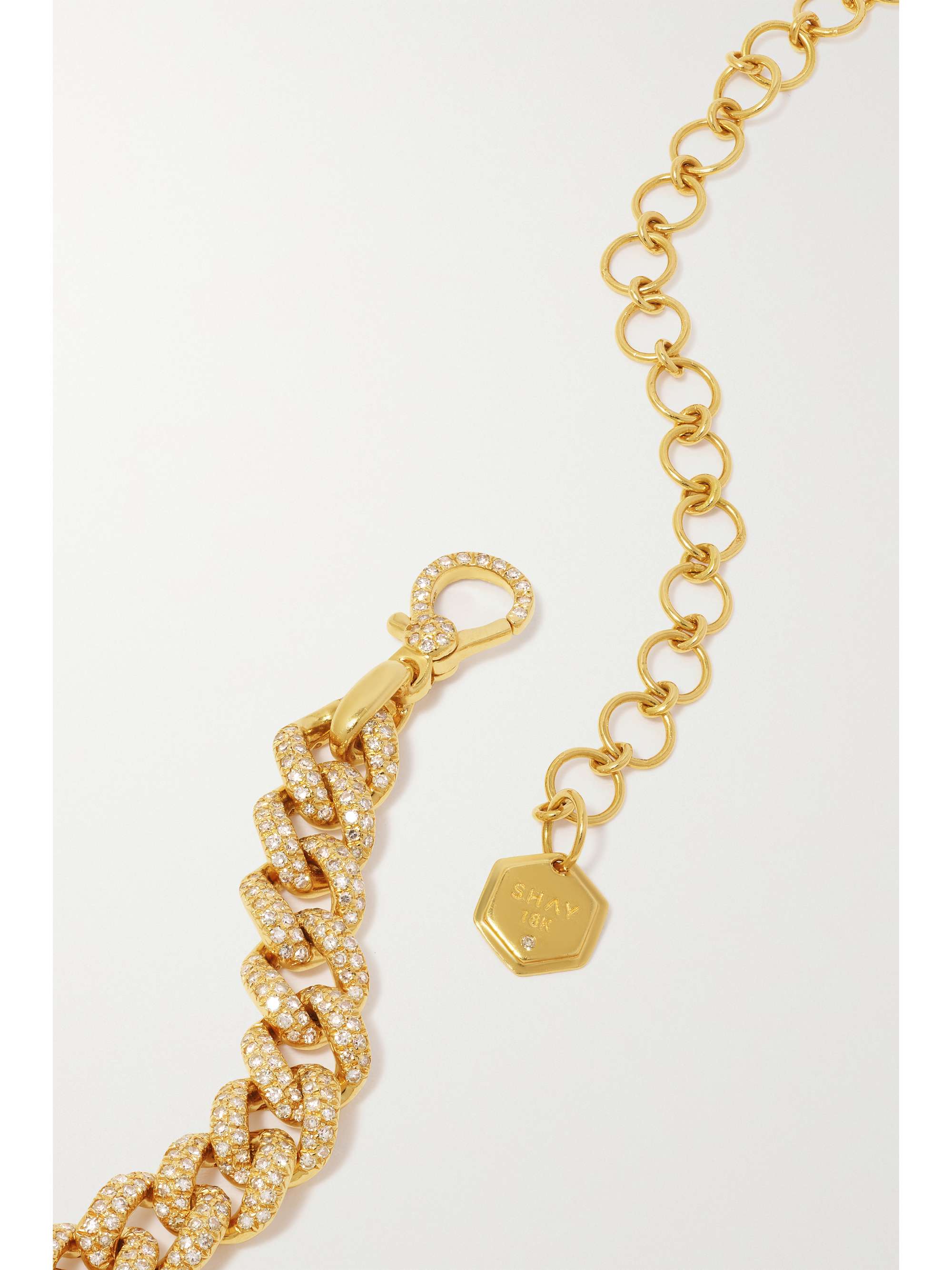SHAY Medium 18-karat gold diamond link necklace