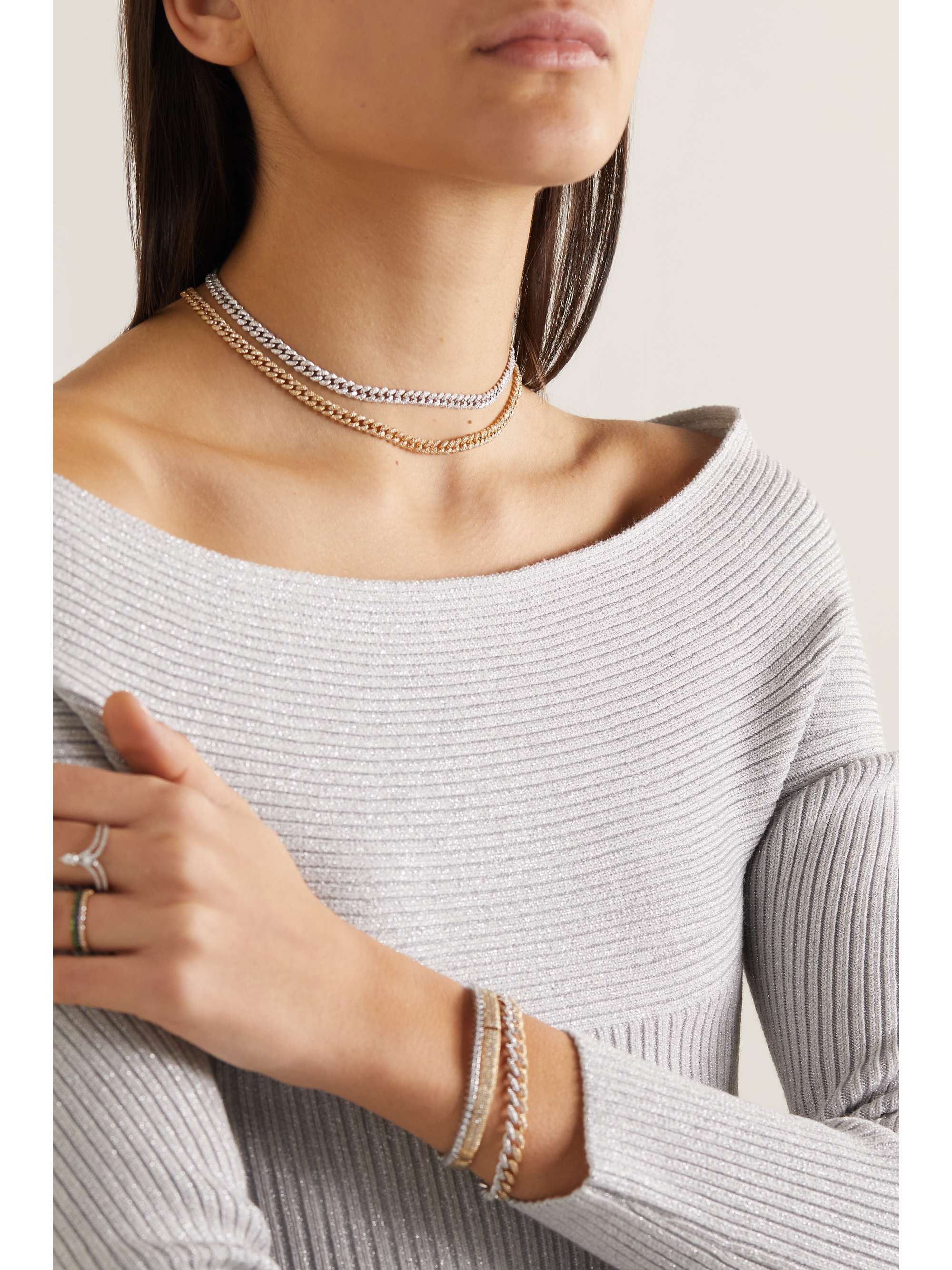 SHAY Mini 18-karat gold diamond choker