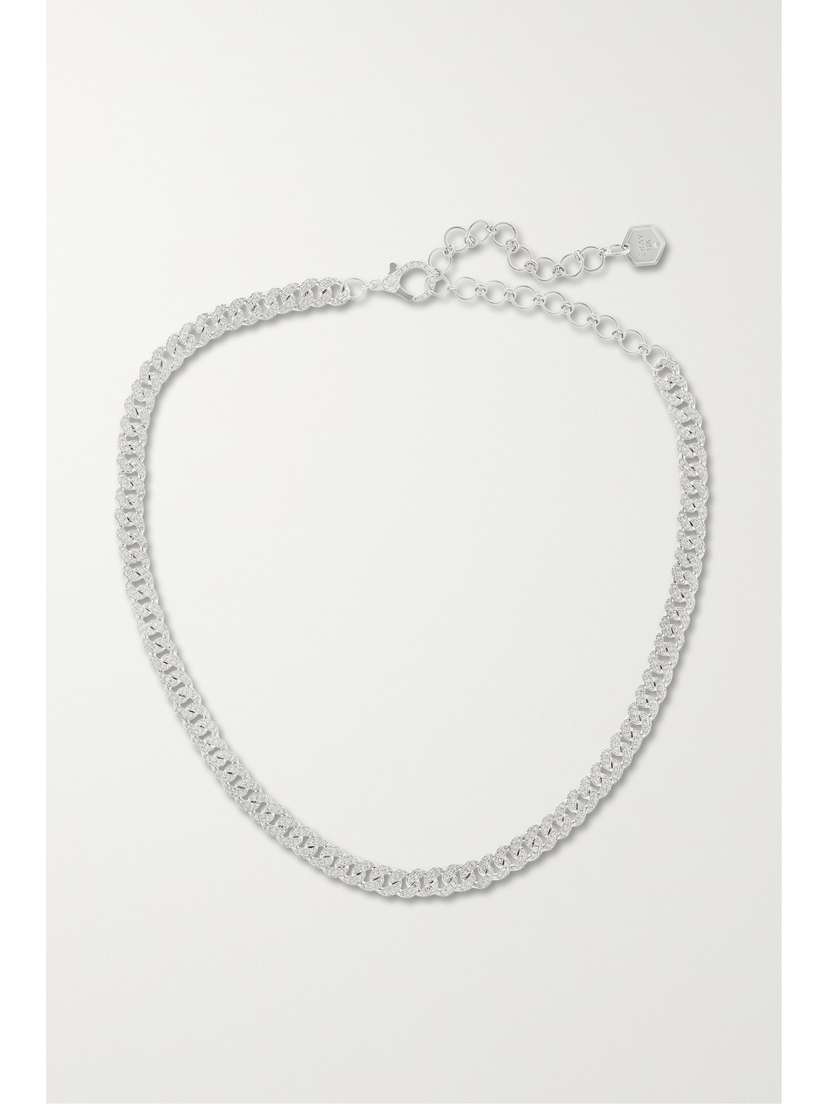 SHAY Mini 18-karat White Gold Diamond Choker