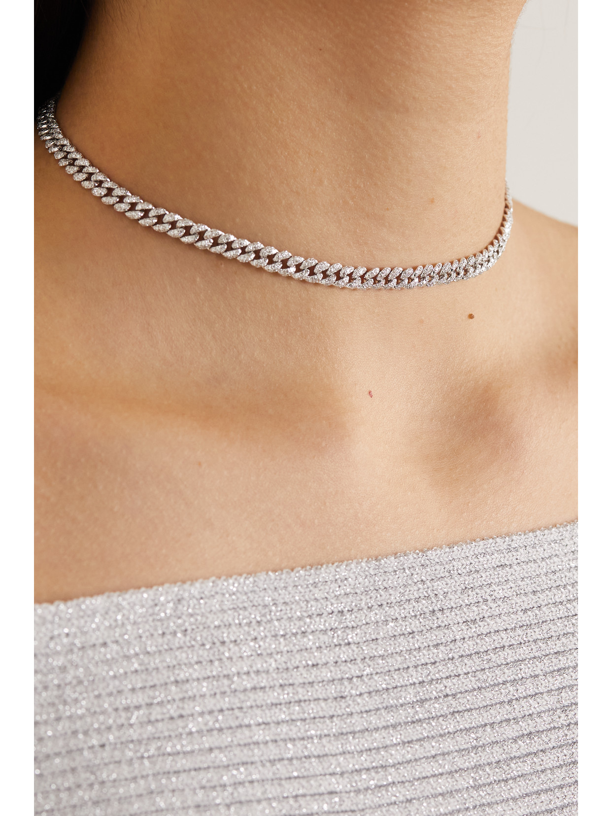 Shay Mini 18-karat White Gold Diamond Choker In White Gold