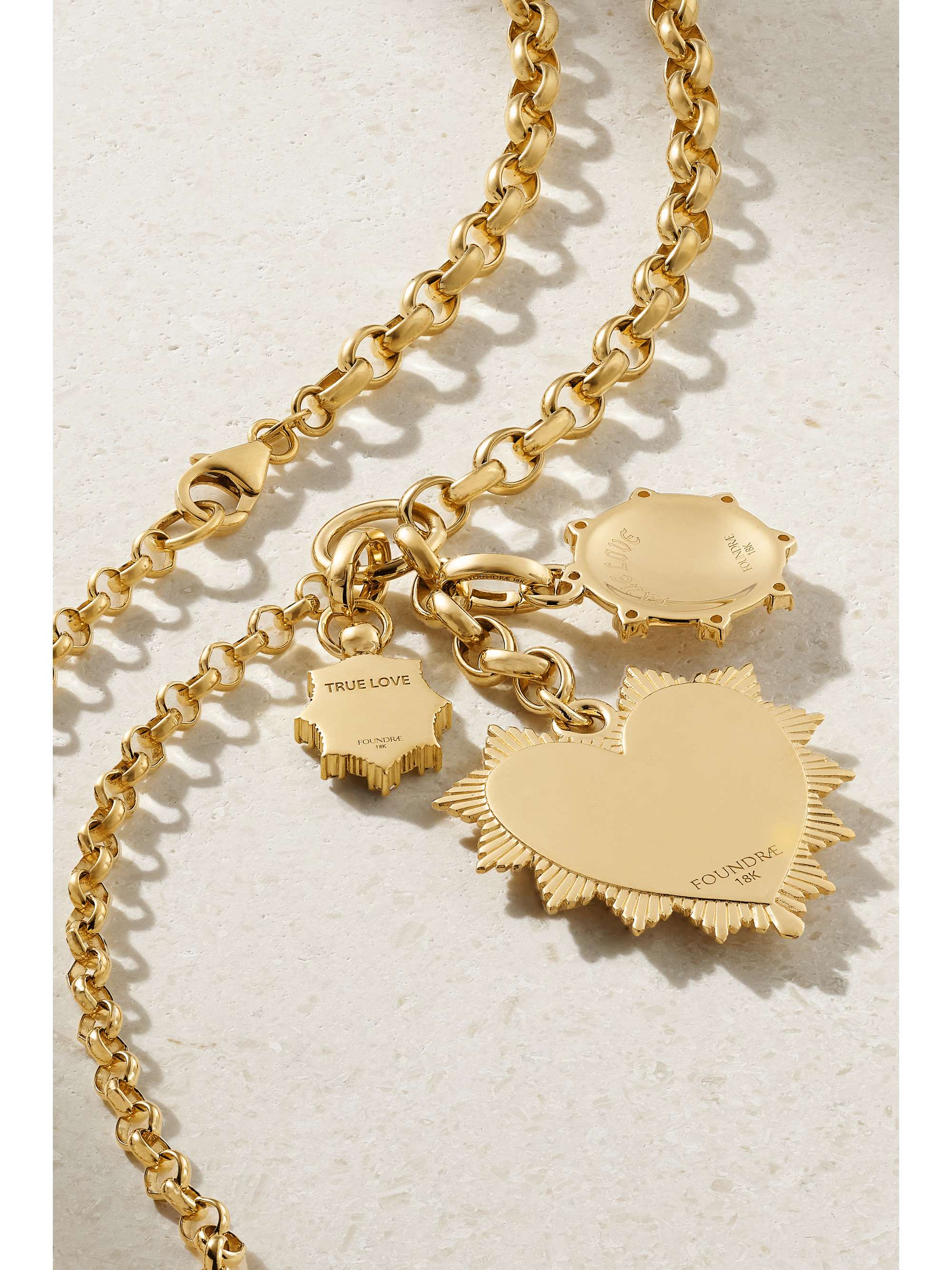 FOUNDRAE Love, Baby Spark and True Love 18-karat gold diamond necklace